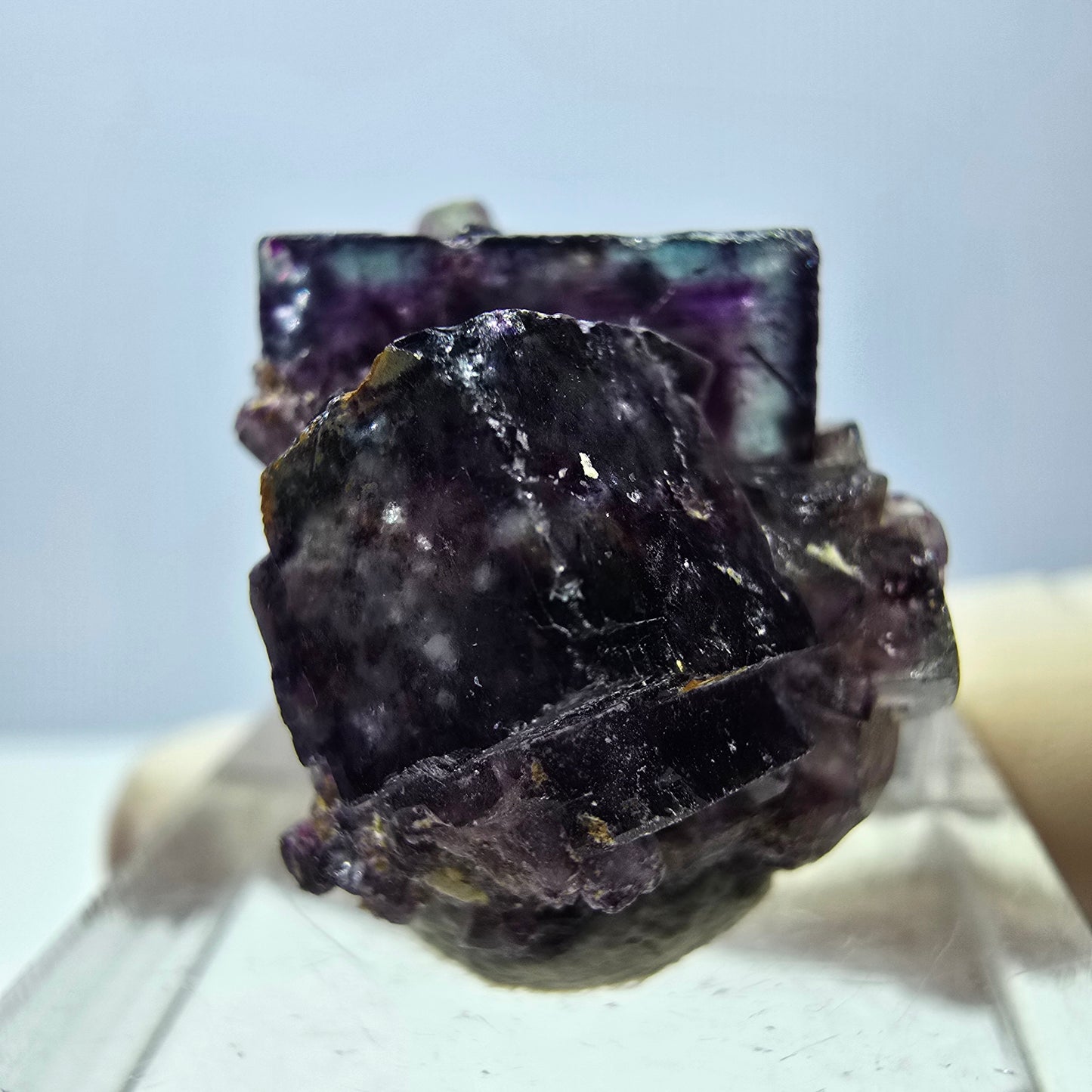 Phantom Fluorit Würfel Stufe, grün lila Okorusu, Namibia 24*21*17mm