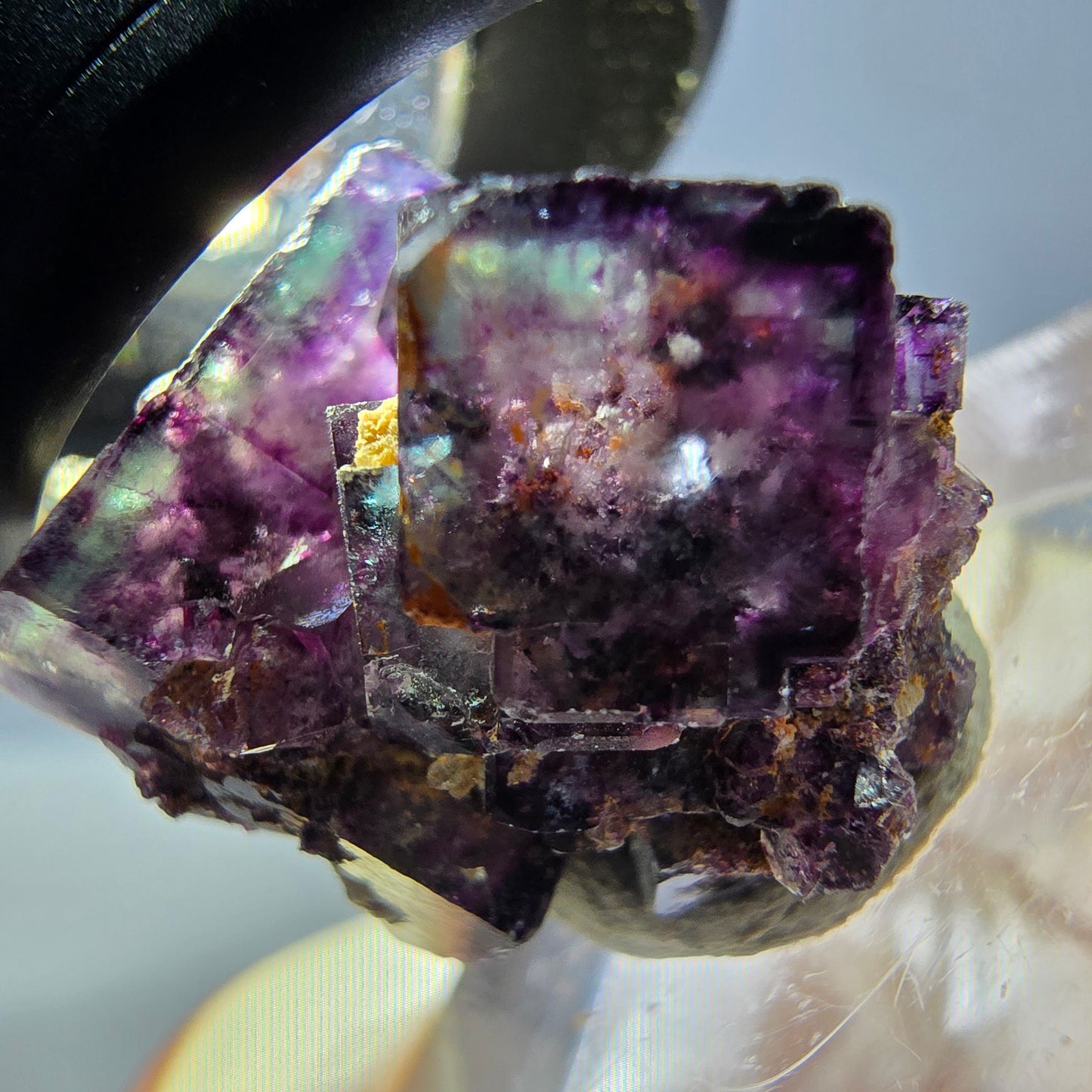 Phantom Fluorit Würfel Stufe, grün lila Okorusu, Namibia 24*21*17mm
