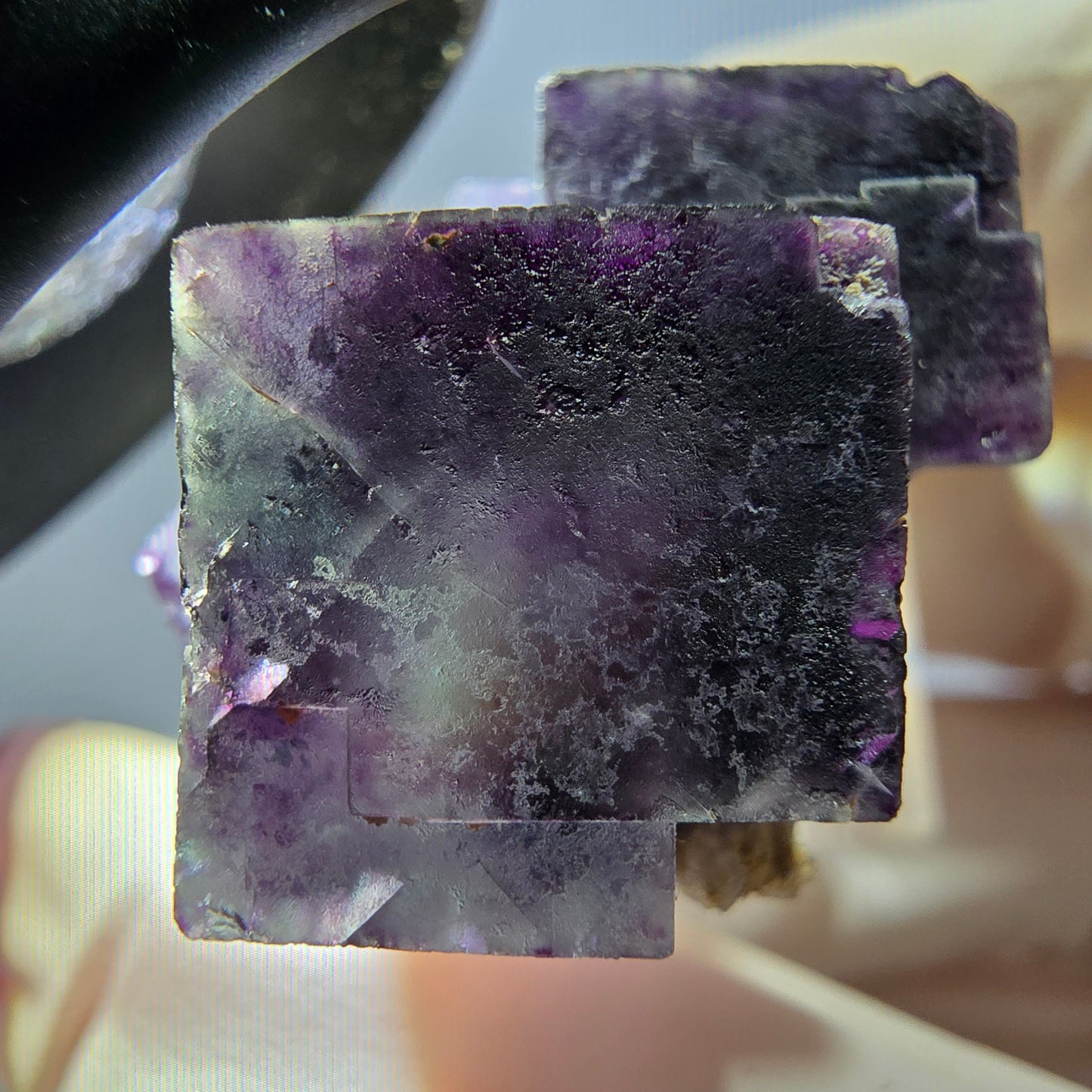 Phantom Fluorit Würfel Stufe, grün lila Okorusu, Namibia 33*24*18mm