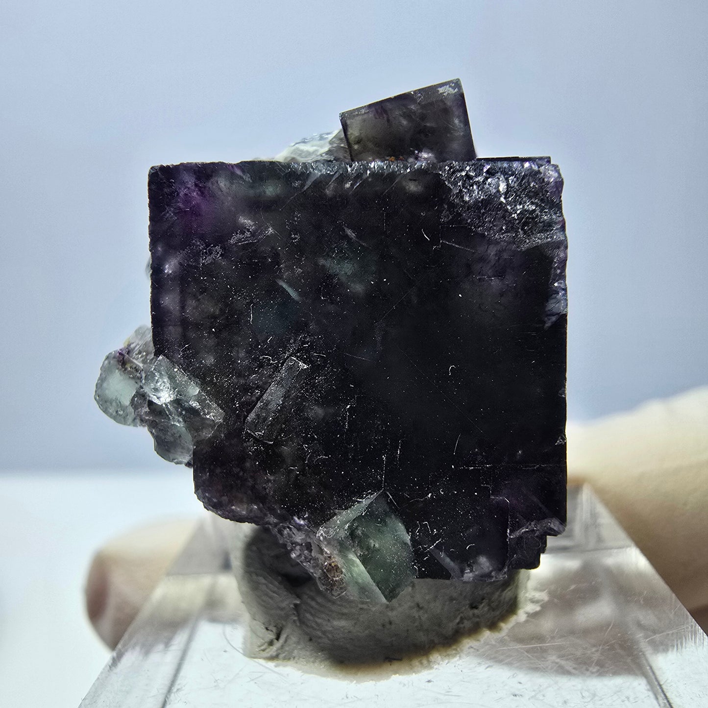 Phantom Fluorit Würfel Stufe, grün lila Okorusu, Namibia 27*22*18mm