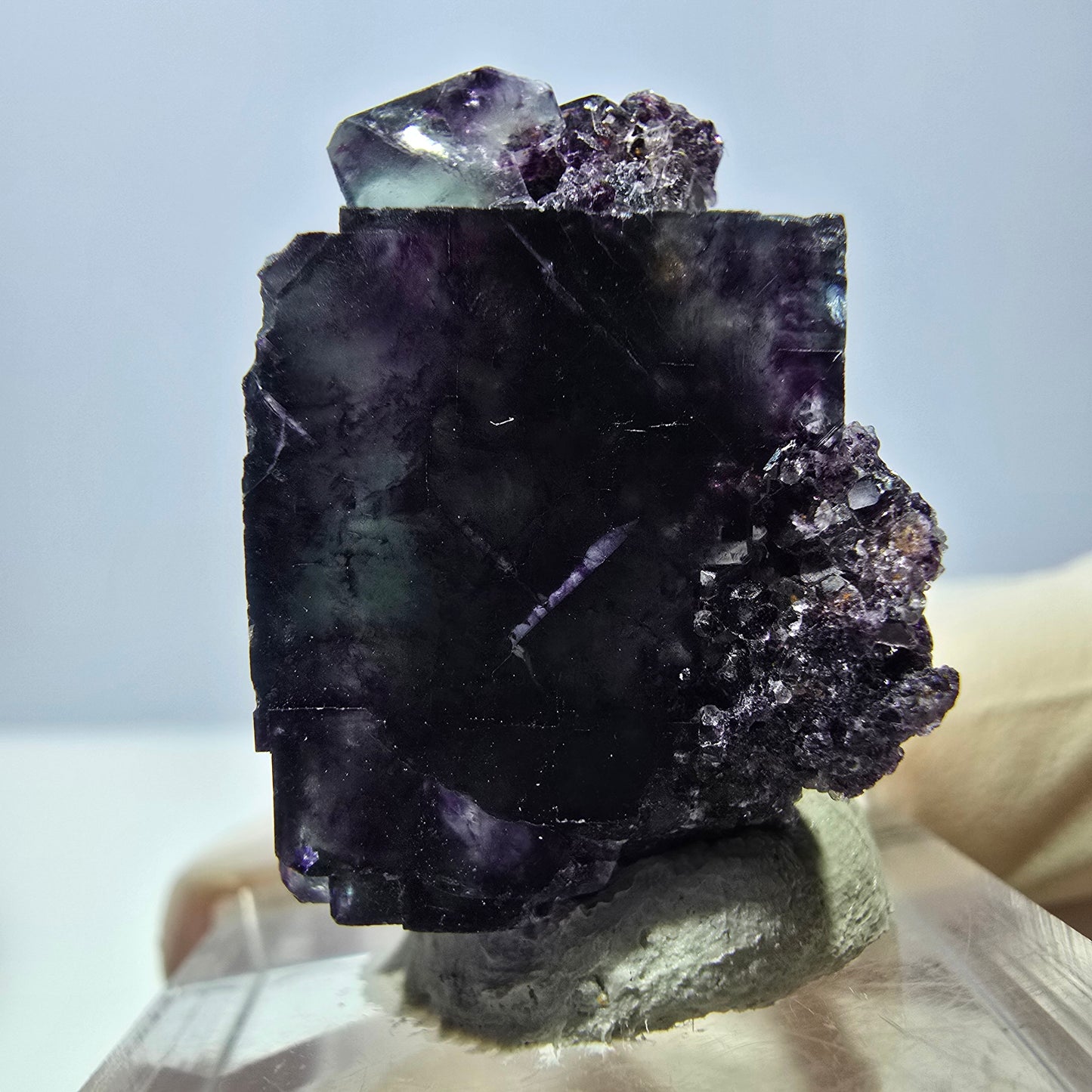 Phantom Fluorit Würfel Stufe, grün lila Okorusu, Namibia 27*22*18mm