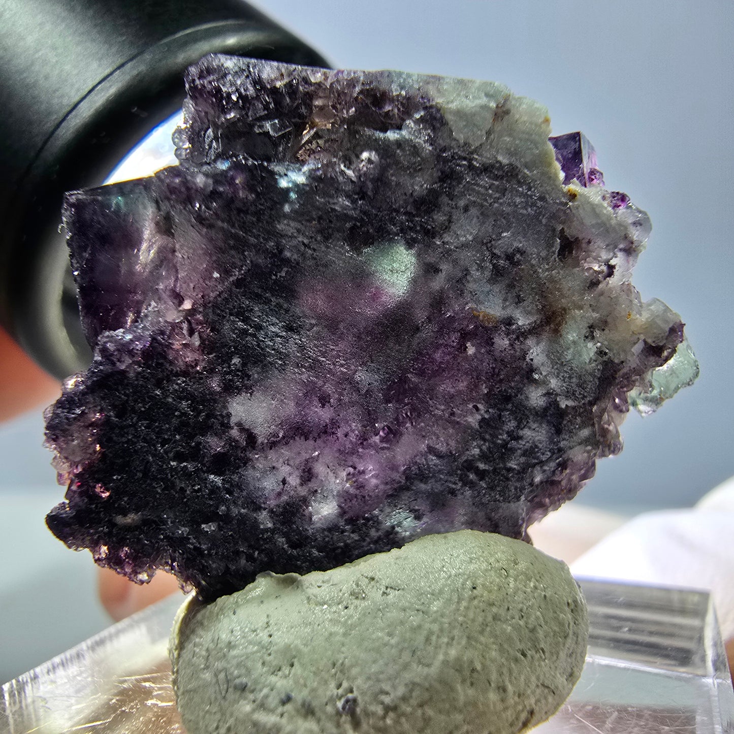Phantom Fluorit Würfel Stufe, grün lila Okorusu, Namibia 27*22*18mm