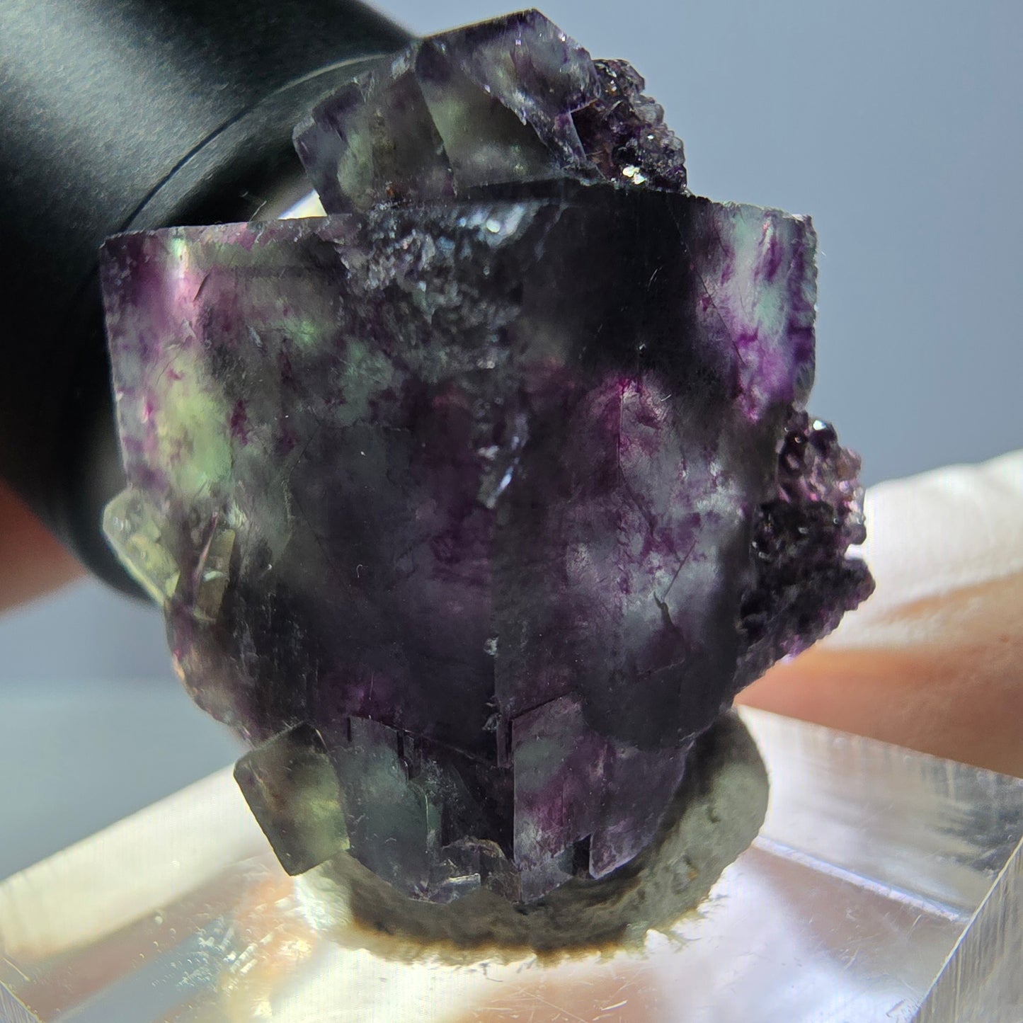 Phantom Fluorit Würfel Stufe, grün lila Okorusu, Namibia 27*22*18mm