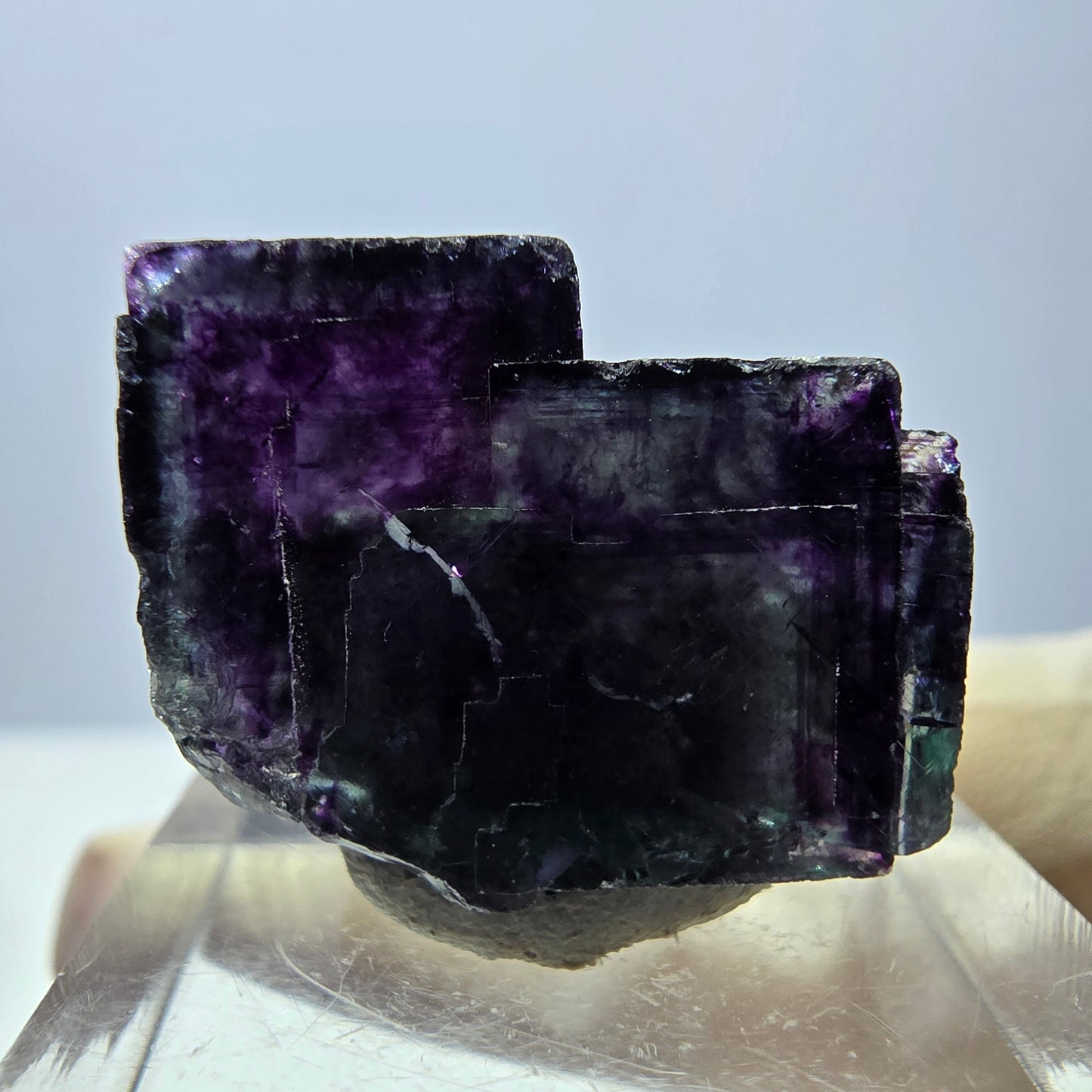 Phantom Fluorit Würfel Stufe, grün lila Okorusu, Namibia 22*17*14mm