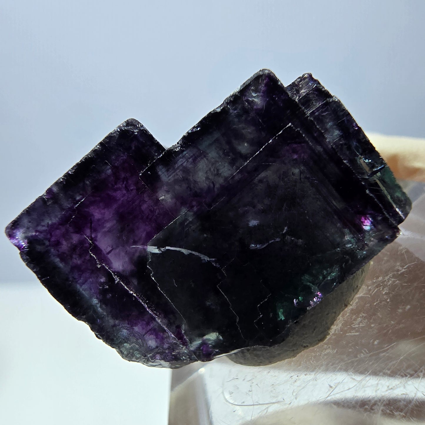 Phantom Fluorit Würfel Stufe, grün lila Okorusu, Namibia 22*17*14mm