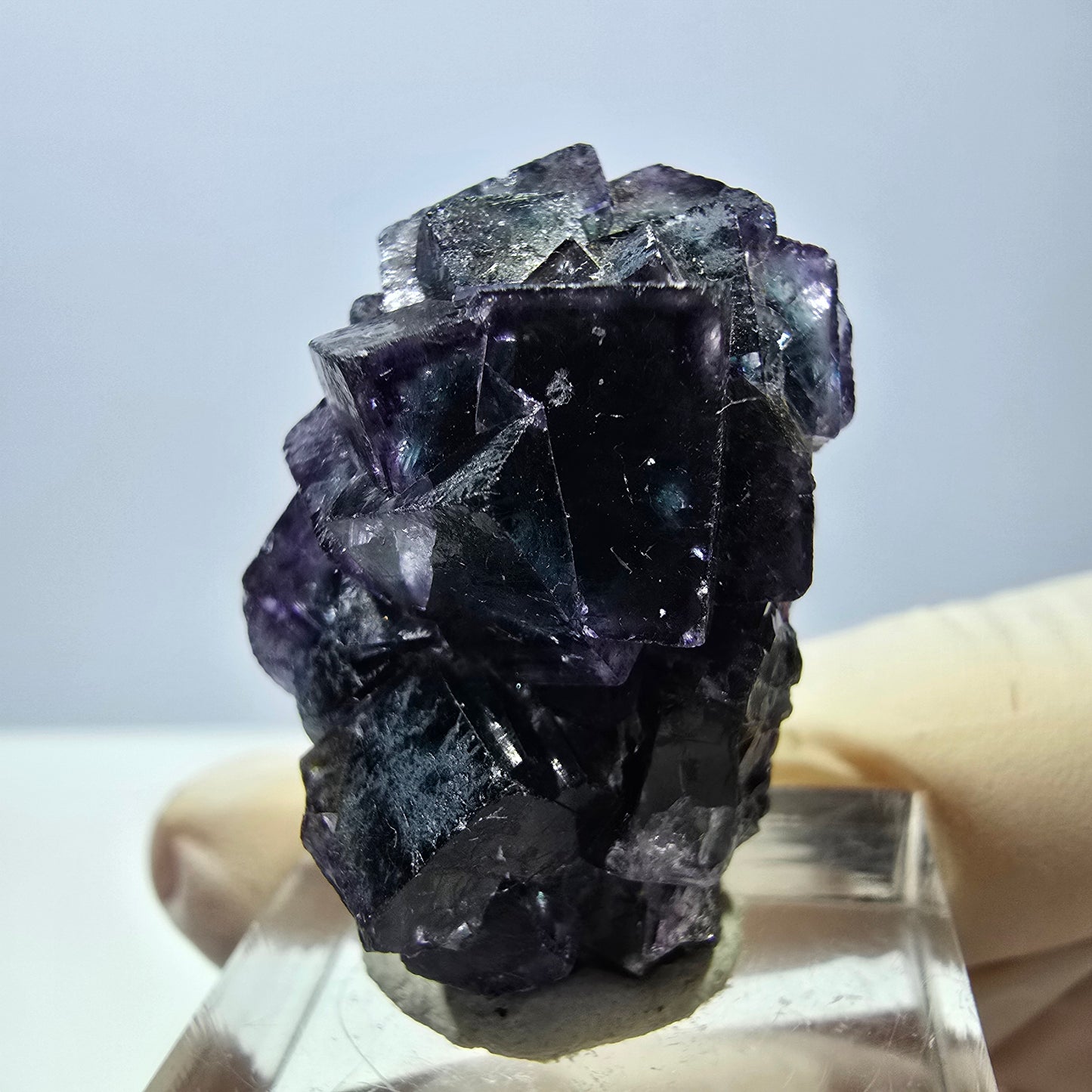 Phantom Fluorit Würfel Stufe, grün lila Okorusu, Namibia 32*23*19mm