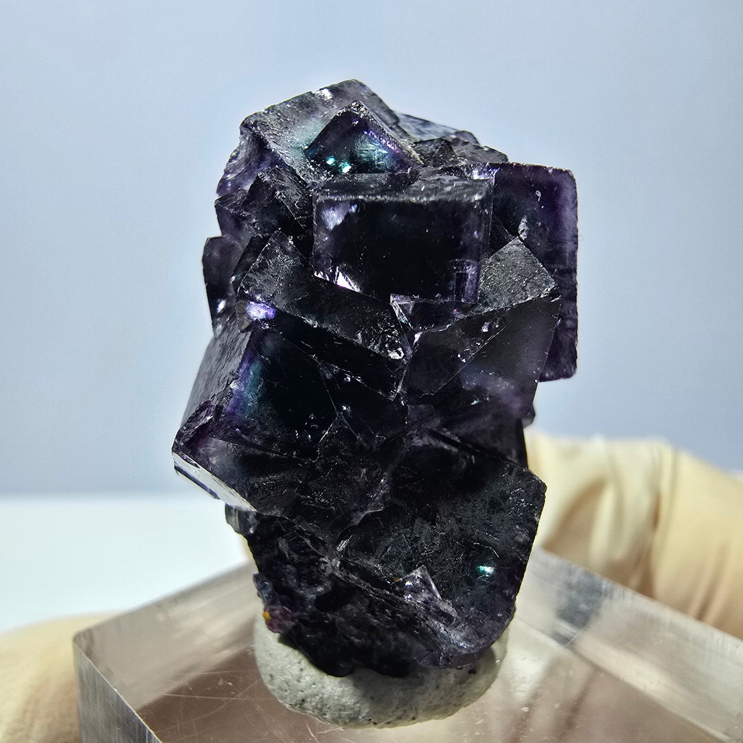 Phantom Fluorit Würfel Stufe, grün lila Okorusu, Namibia 32*23*19mm