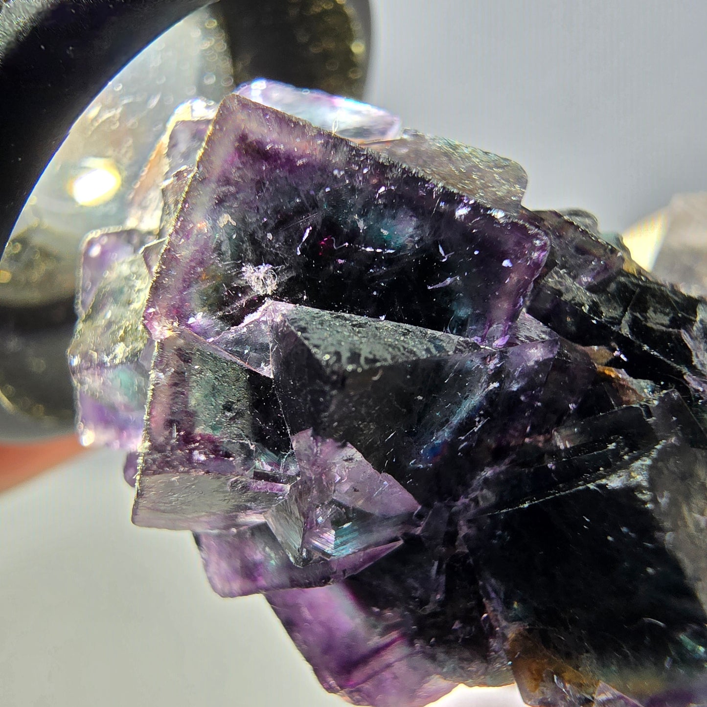 Phantom Fluorit Würfel Stufe, grün lila Okorusu, Namibia 32*23*19mm