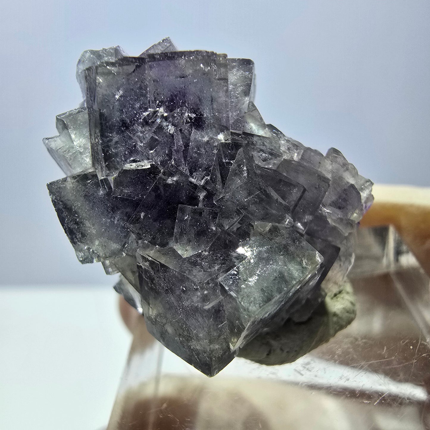 Phantom Fluorit Würfel Stufe, grün lila Okorusu, Namibia 27*21*17mm