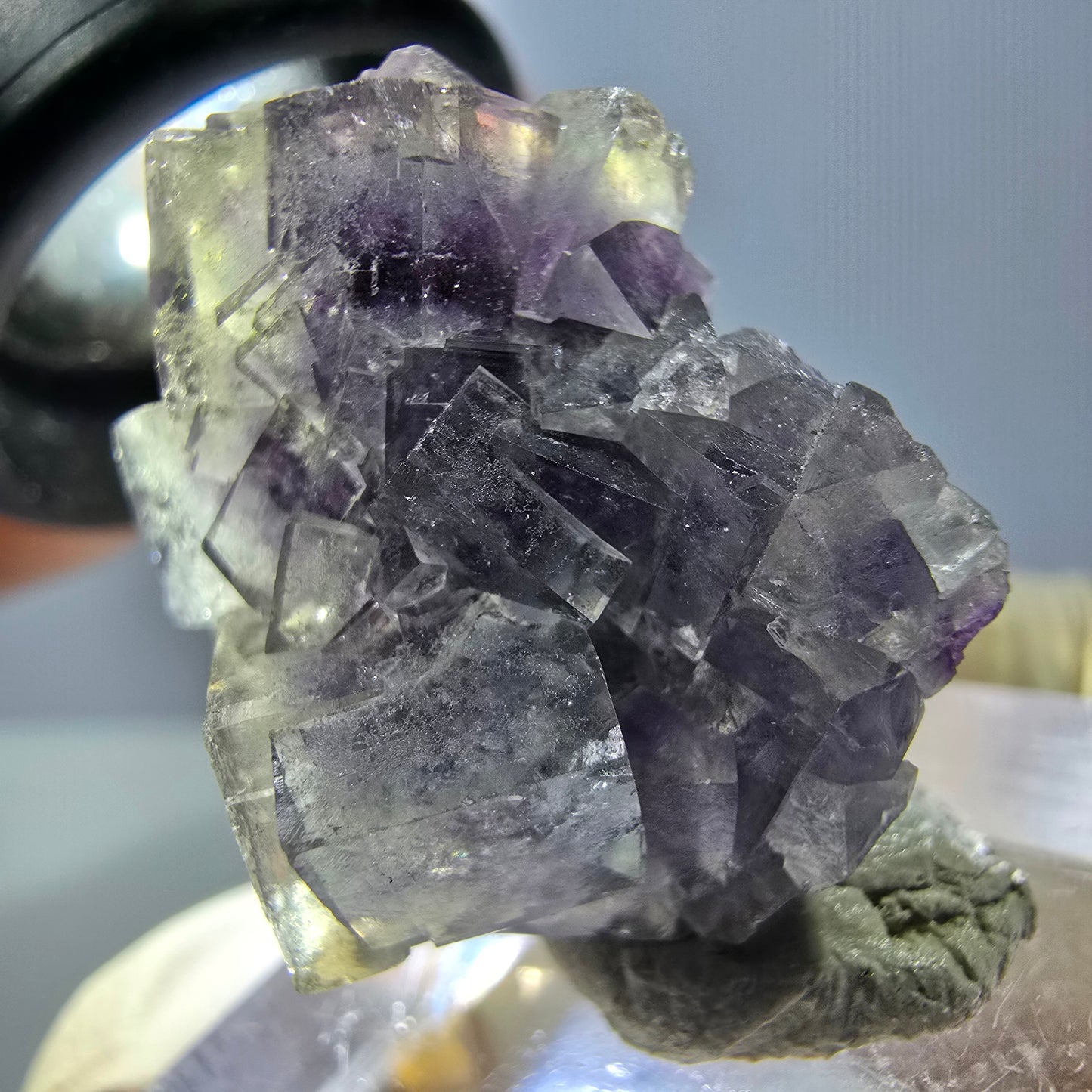 Phantom Fluorit Würfel Stufe, grün lila Okorusu, Namibia 27*21*17mm