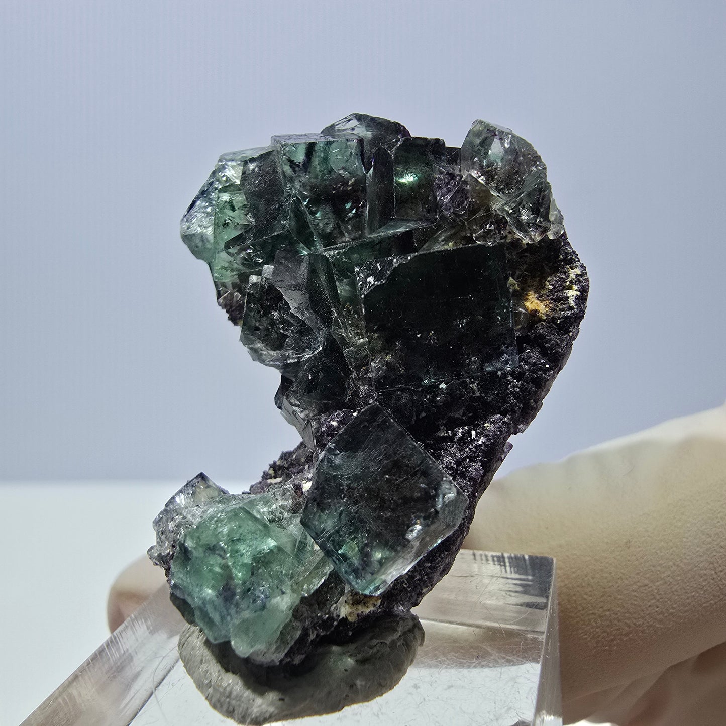 Phantom Fluorit Würfel Stufe, grün lila Okorusu, Namibia 39*30*11mm