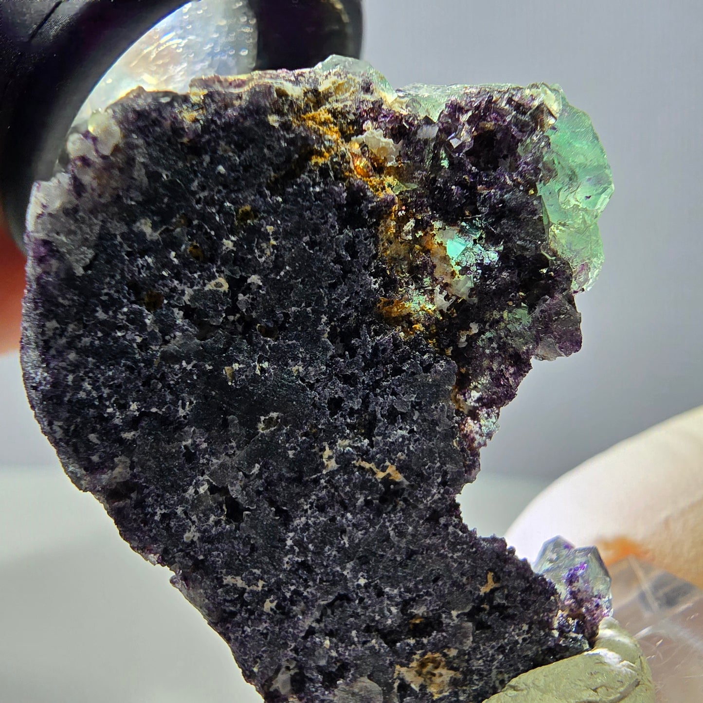 Phantom Fluorit Würfel Stufe, grün lila Okorusu, Namibia 39*30*11mm