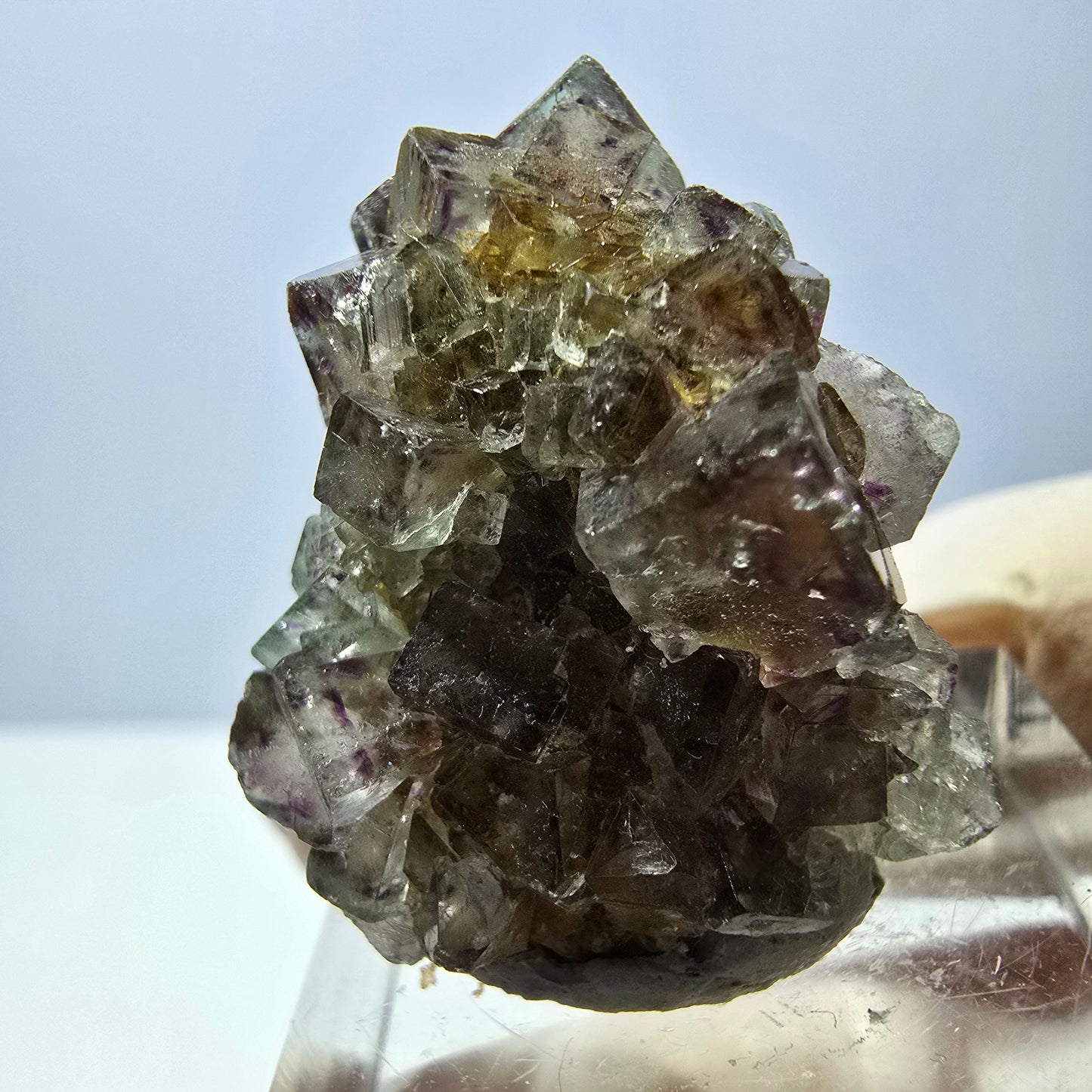 Phantom Fluorit Würfel Stufe, grün lila Okorusu, Namibia 28*24*15mm