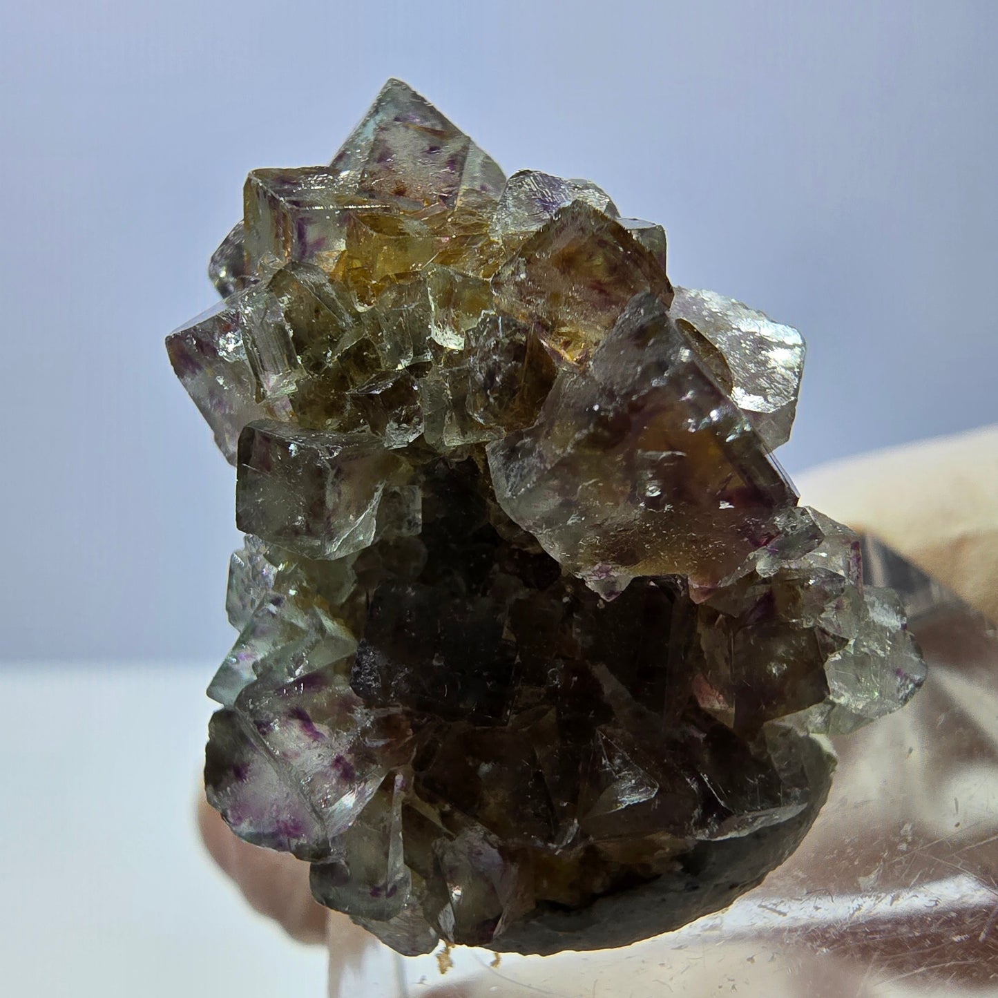 Phantom Fluorit Würfel Stufe, grün lila Okorusu, Namibia 28*24*15mm