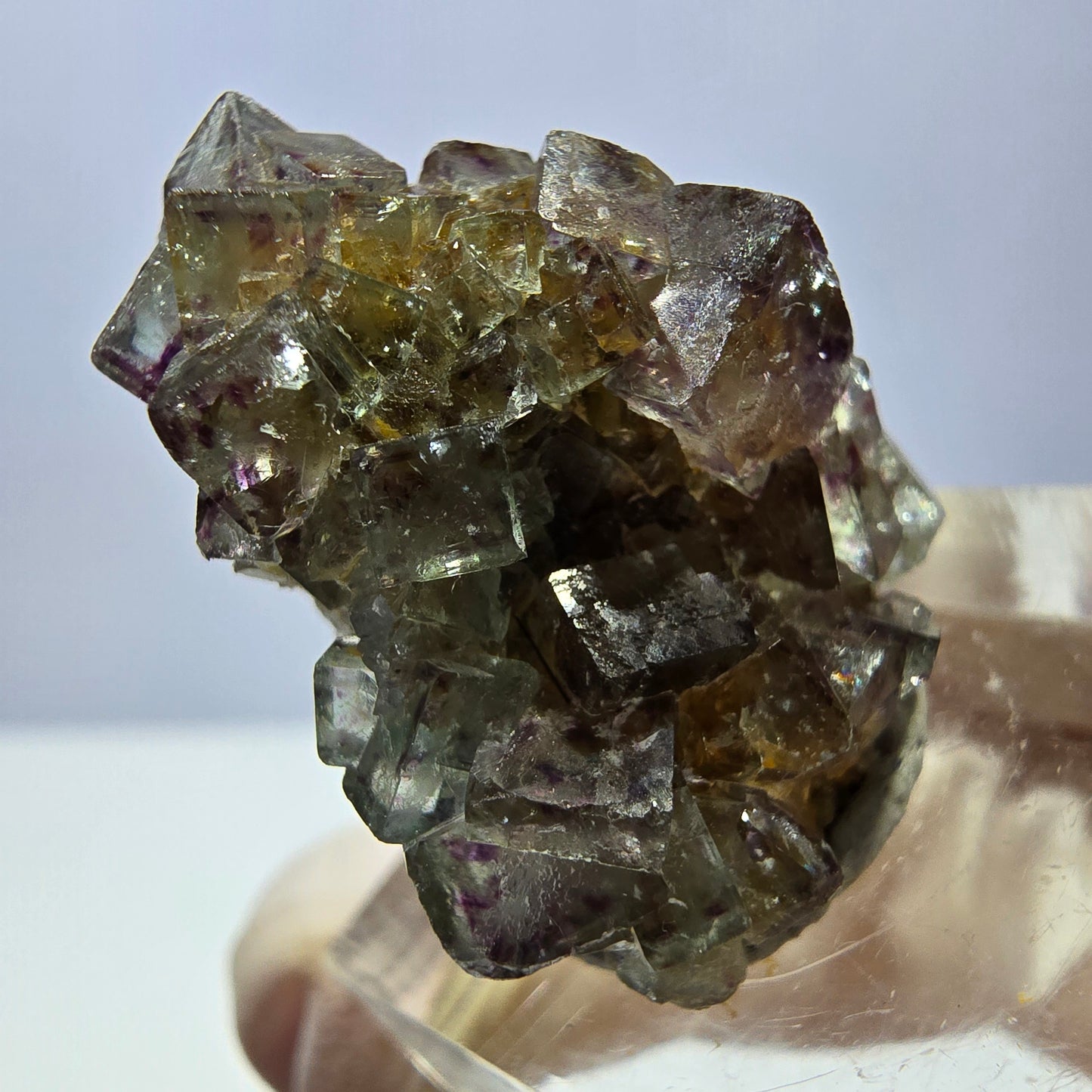Phantom Fluorit Würfel Stufe, grün lila Okorusu, Namibia 28*24*15mm