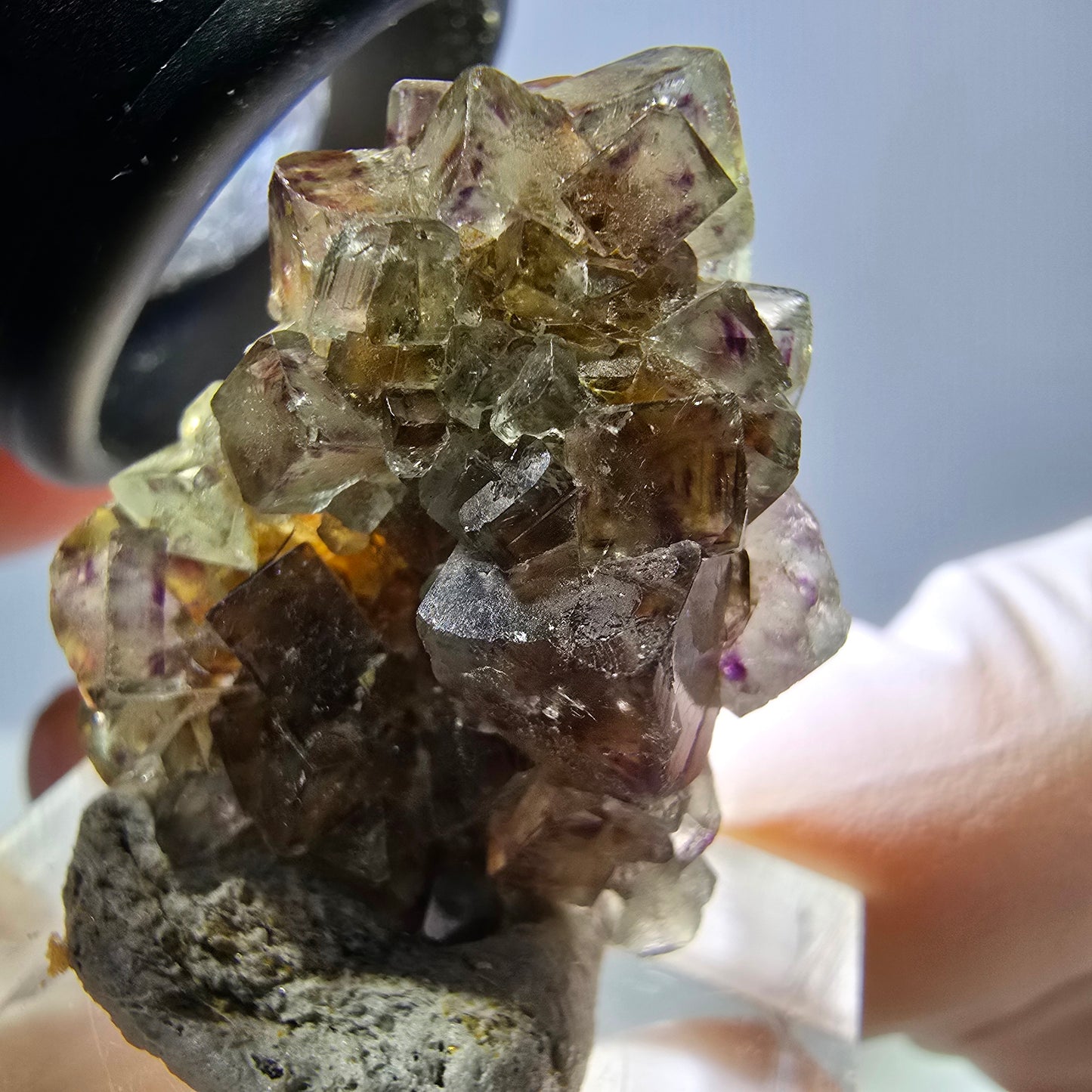 Phantom Fluorit Würfel Stufe, grün lila Okorusu, Namibia 28*24*15mm