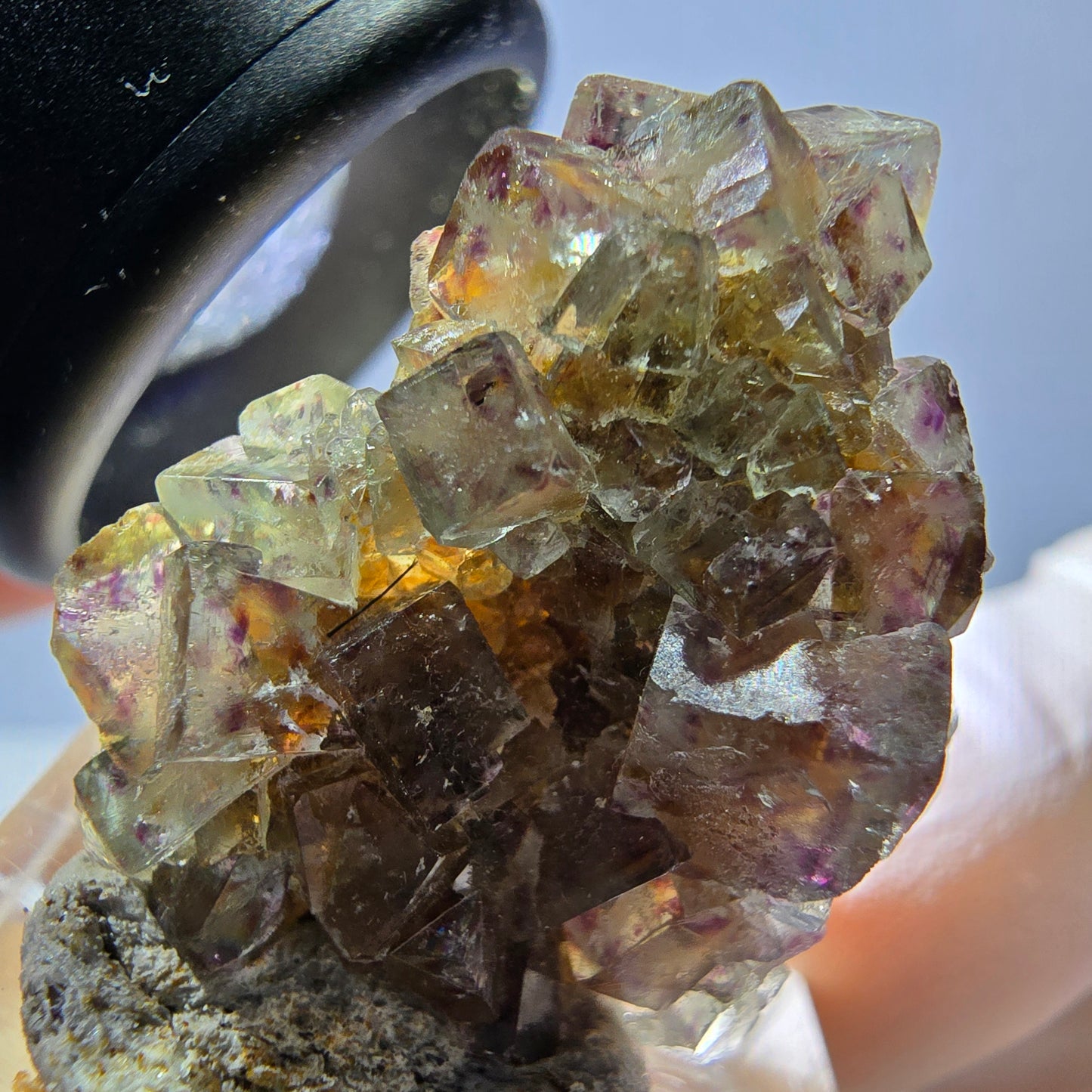 Phantom Fluorit Würfel Stufe, grün lila Okorusu, Namibia 28*24*15mm