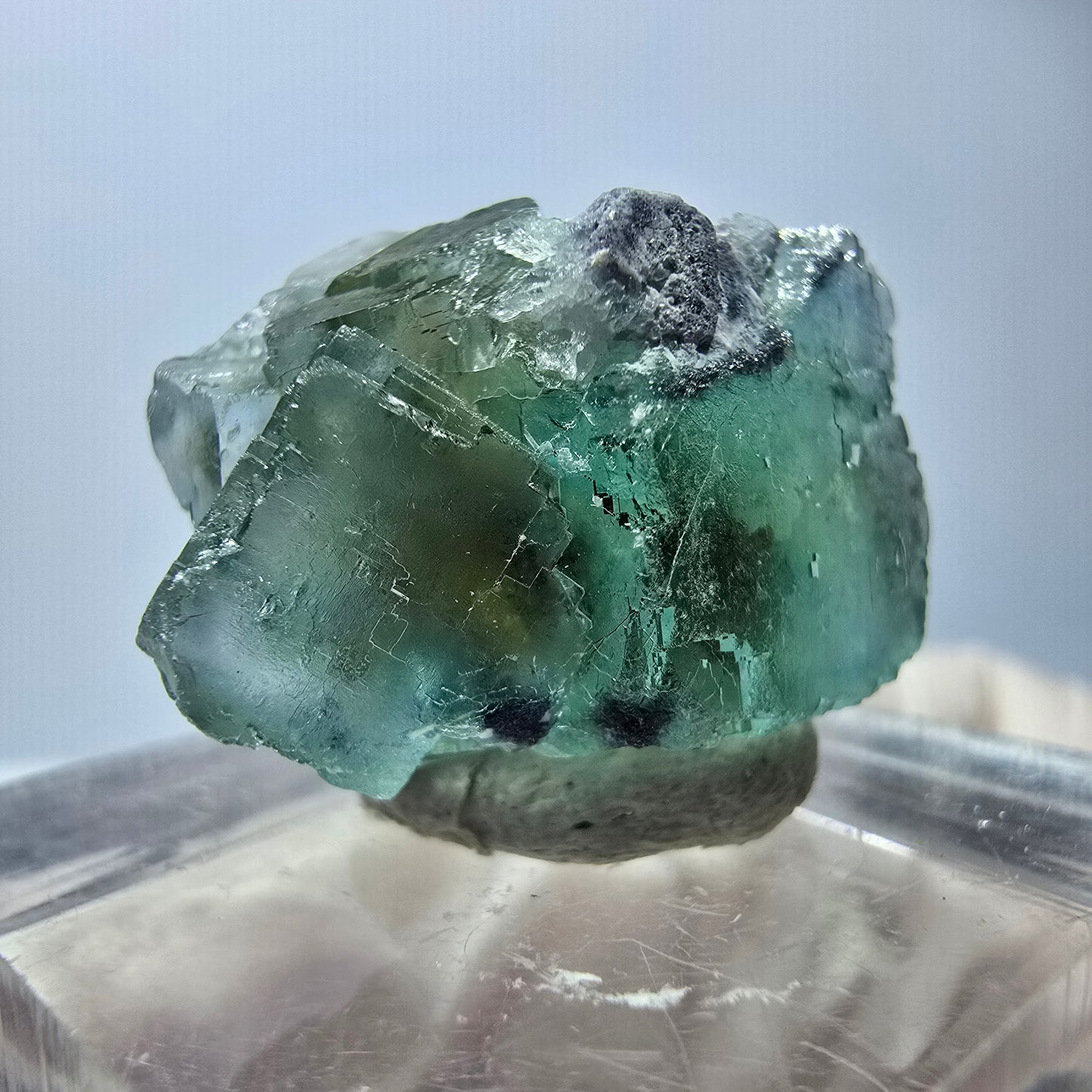 Phantom Fluorit Würfel Stufe, grün lila Okorusu, Namibia 23*14*12mm