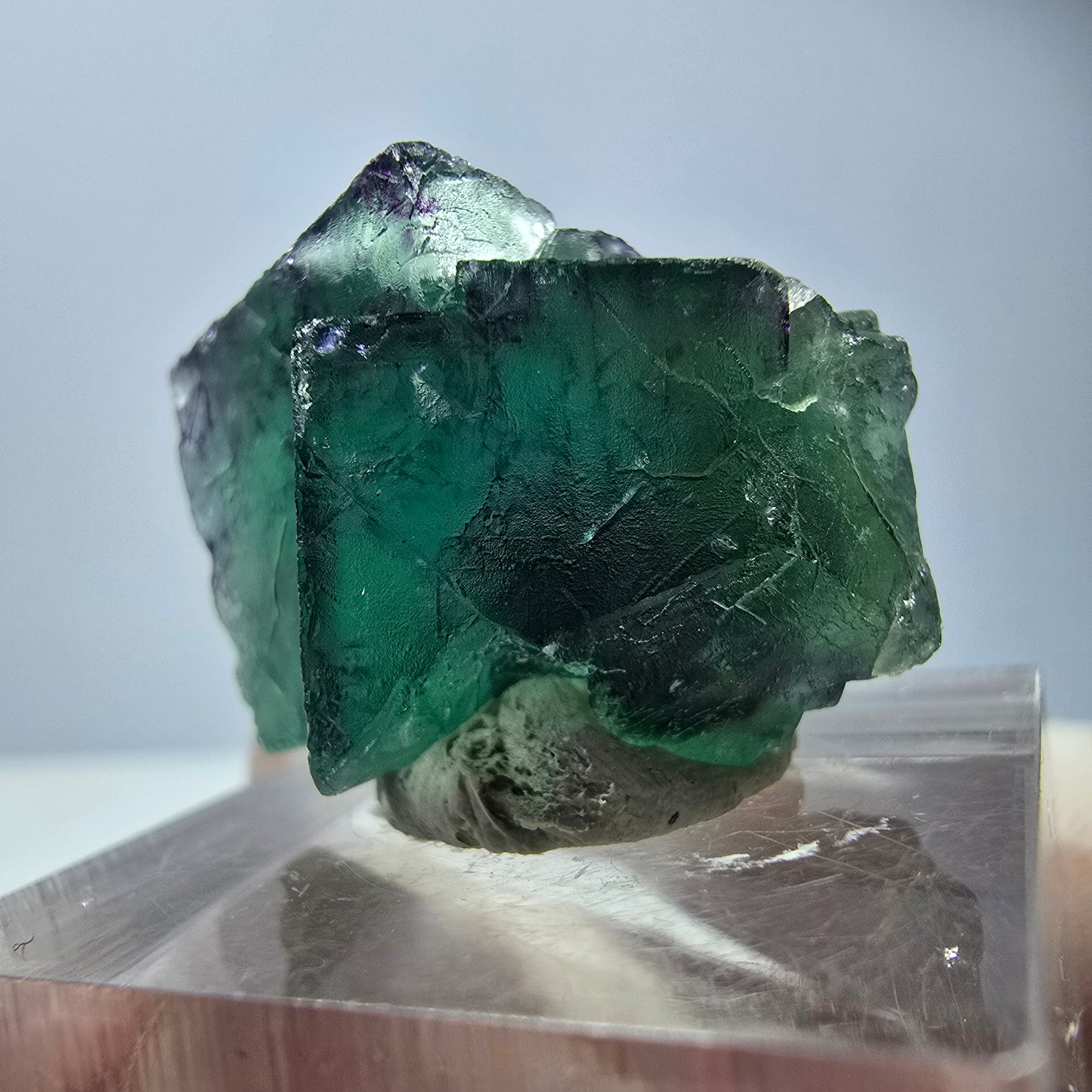 Phantom Fluorit Würfel Stufe, grün lila Okorusu, Namibia 25*17*17mm