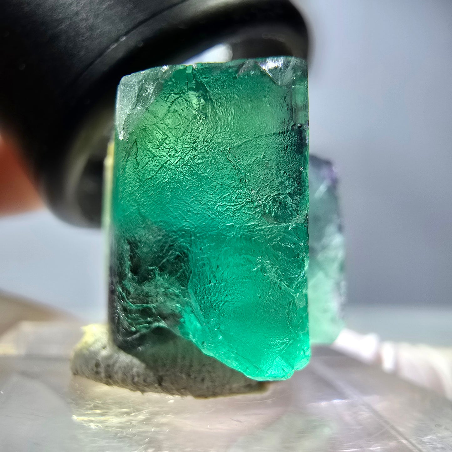 Phantom Fluorit Würfel Stufe, grün lila Okorusu, Namibia 25*17*17mm