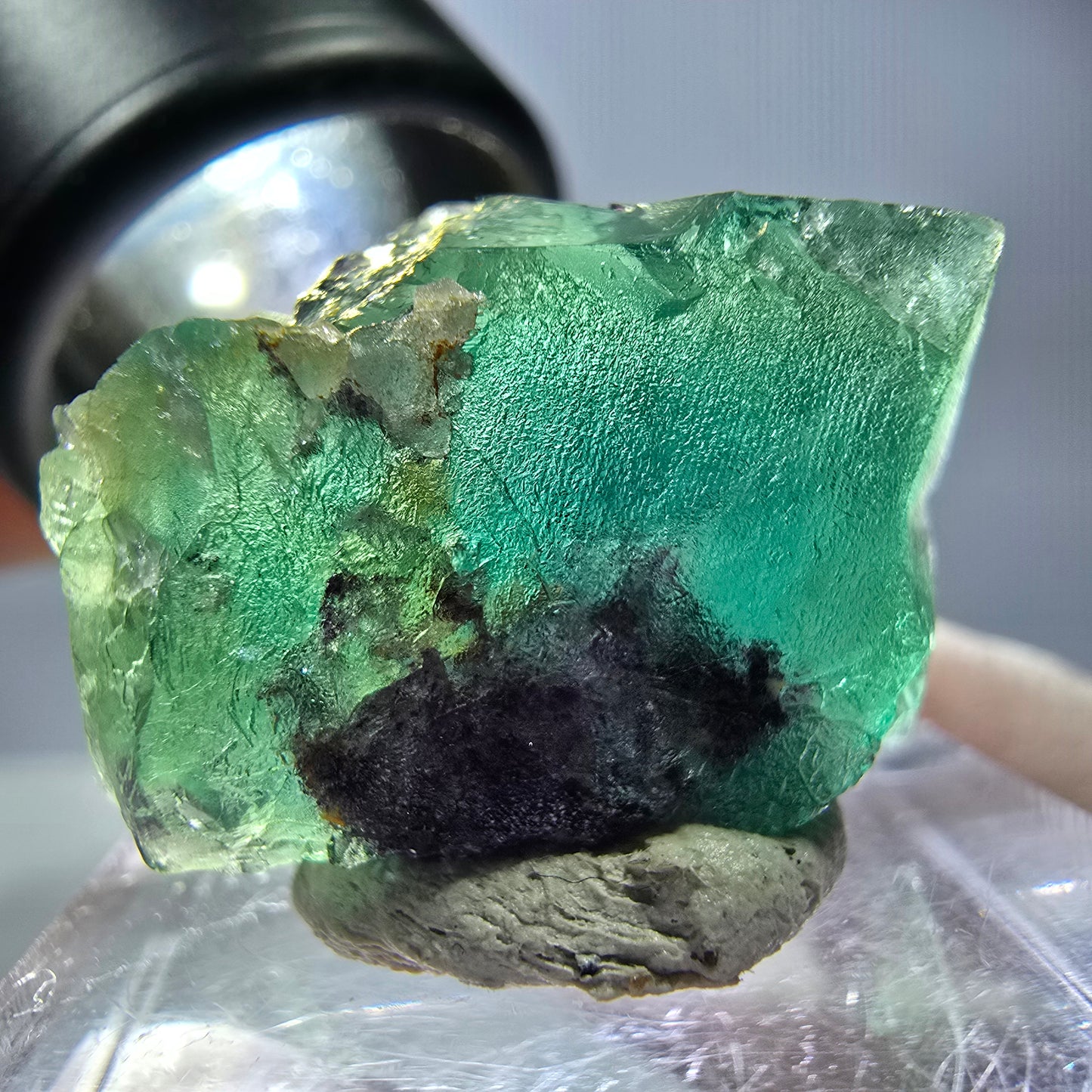 Phantom Fluorit Würfel Stufe, grün lila Okorusu, Namibia 25*17*17mm