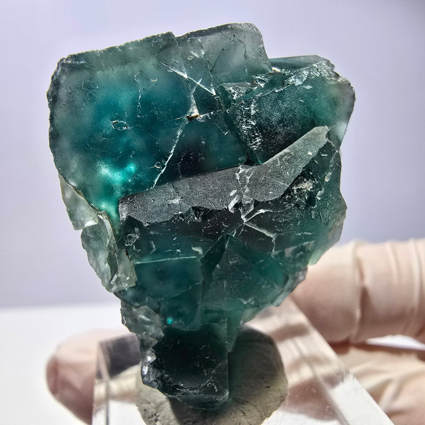 Phantom Fluorit Würfel Stufe, grün lila Okorusu, Namibia 37*30*16mm