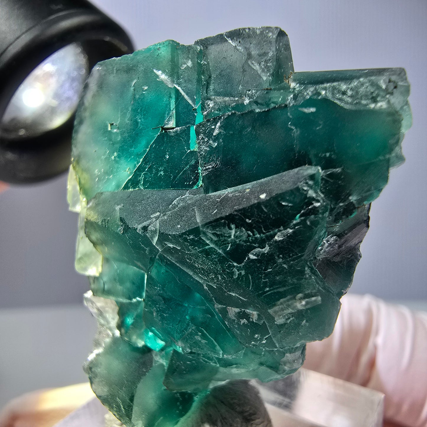 Phantom Fluorit Würfel Stufe, grün lila Okorusu, Namibia 37*30*16mm