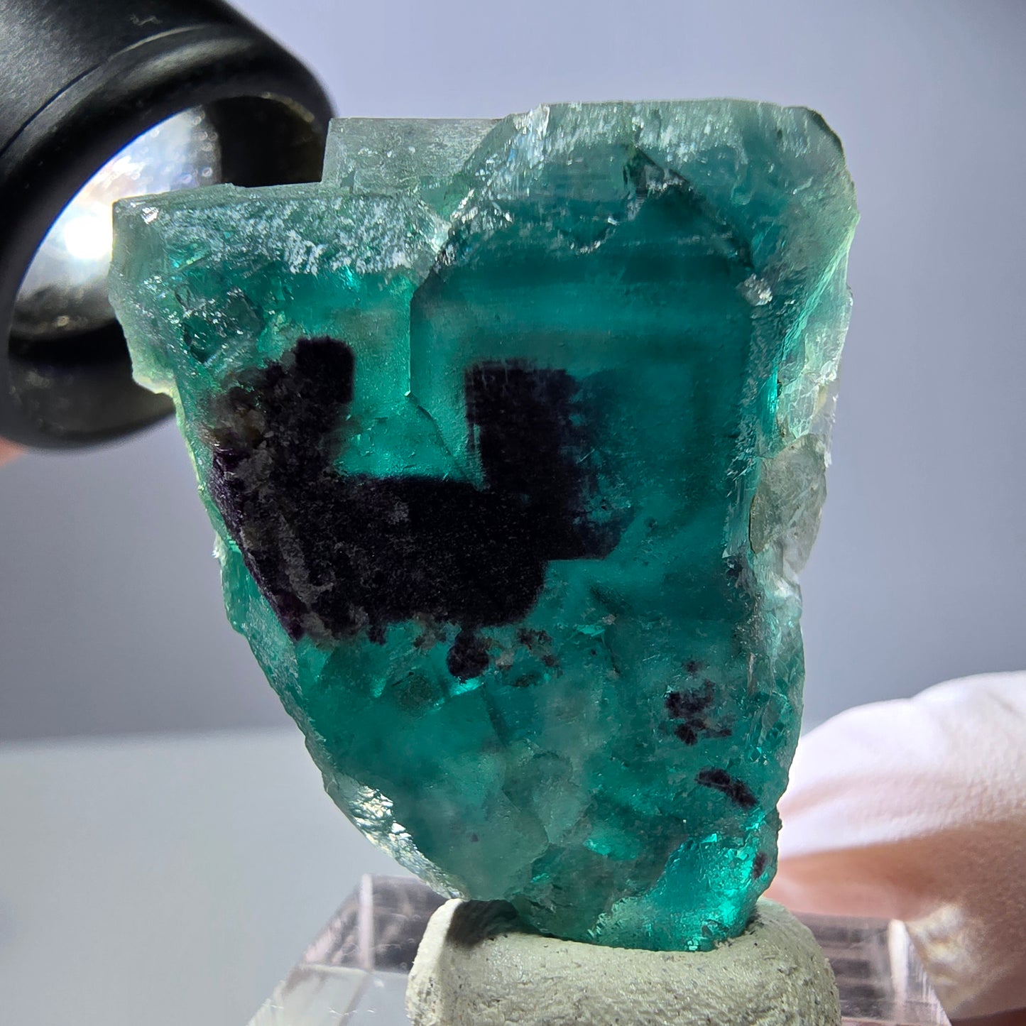 Phantom Fluorit Würfel Stufe, grün lila Okorusu, Namibia 37*30*16mm