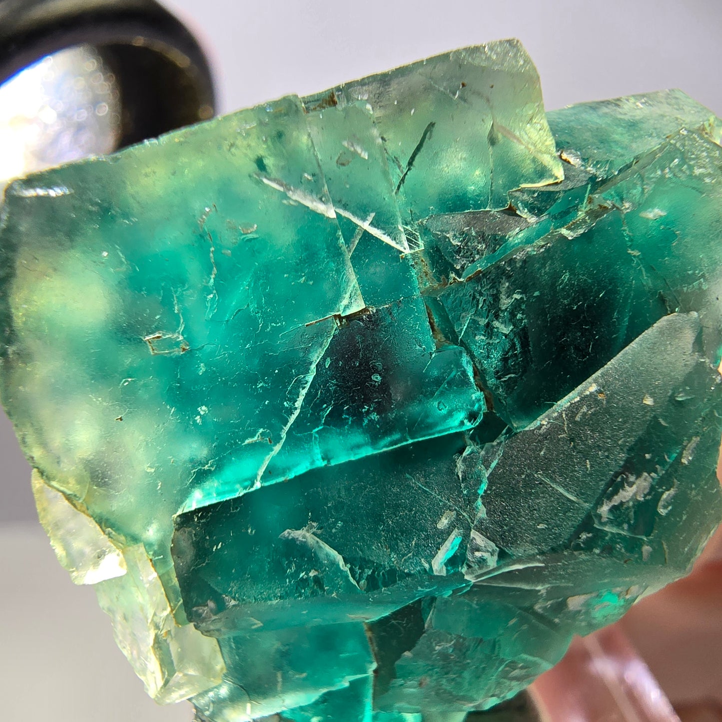 Phantom Fluorit Würfel Stufe, grün lila Okorusu, Namibia 37*30*16mm