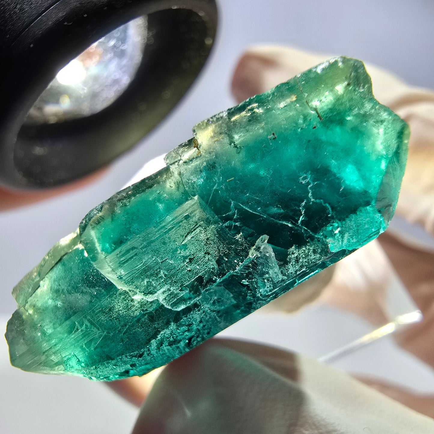 Phantom Fluorit Würfel Stufe, grün lila Okorusu, Namibia 37*30*16mm