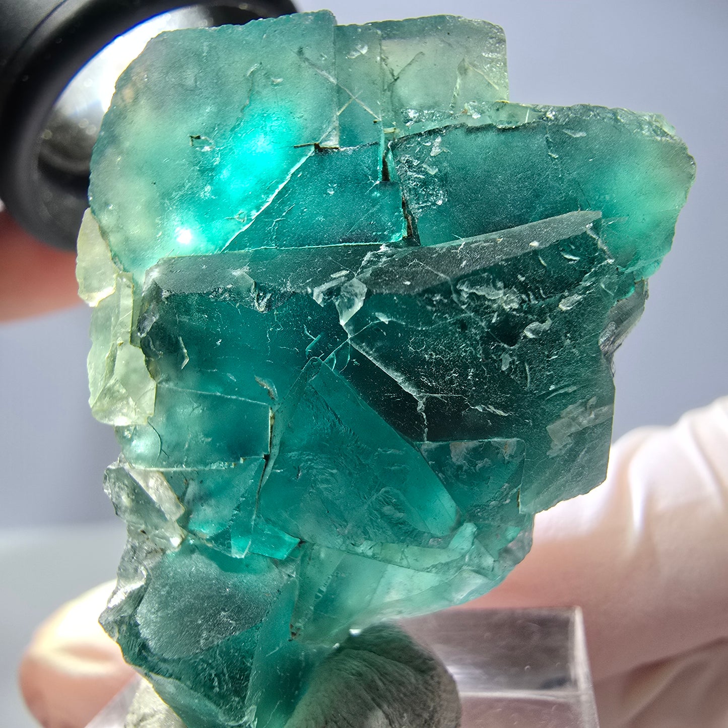 Phantom Fluorit Würfel Stufe, grün lila Okorusu, Namibia 37*30*16mm