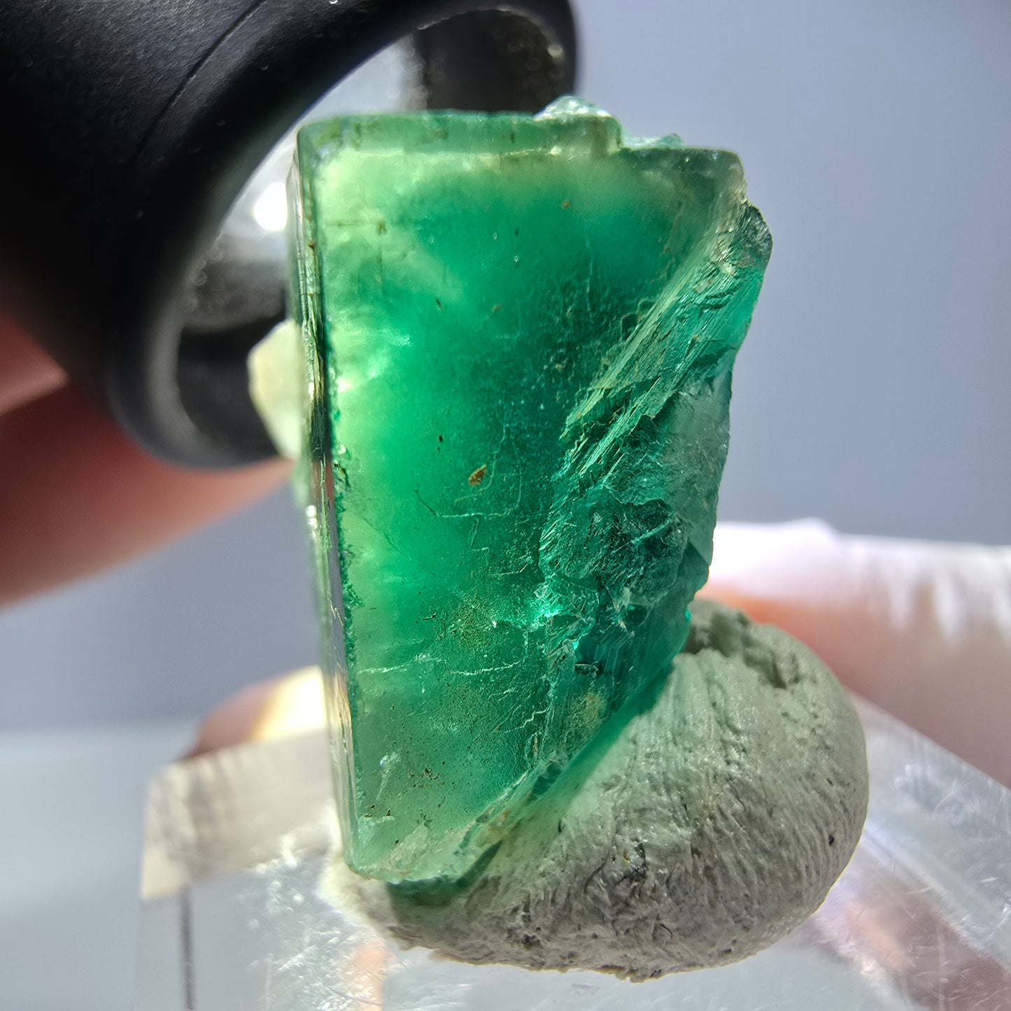 Phantom Fluorit Würfel Stufe, grün lila Okorusu, Namibia 27*25*17mm