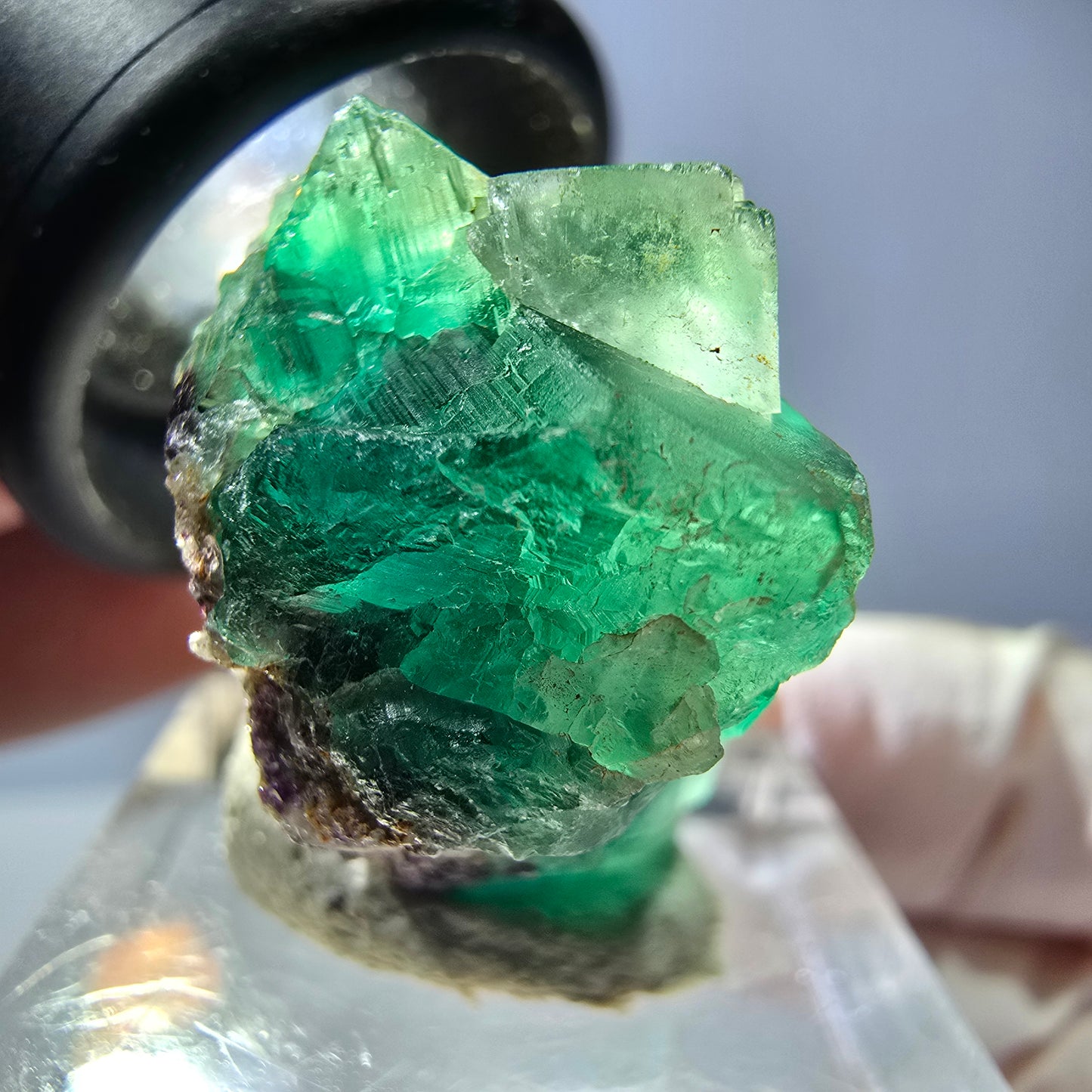 Phantom Fluorit Würfel Stufe, grün lila Okorusu, Namibia 27*25*17mm