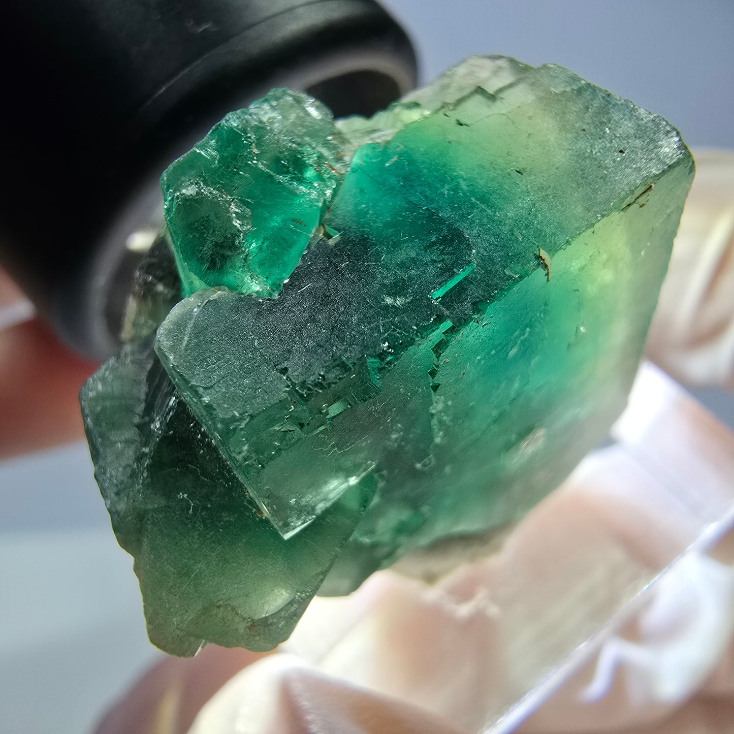 Phantom Fluorit Würfel Stufe, grün lila Okorusu, Namibia 27*25*17mm