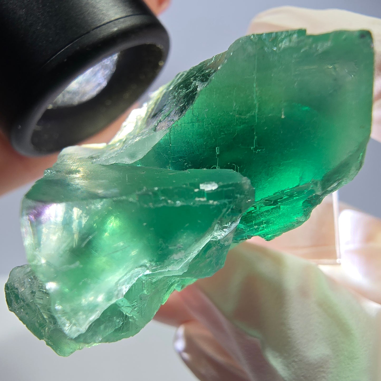 Seltene Phantom Fluorit Würfel Stufe, grün Okorusu, Namibia 40*28*20mm