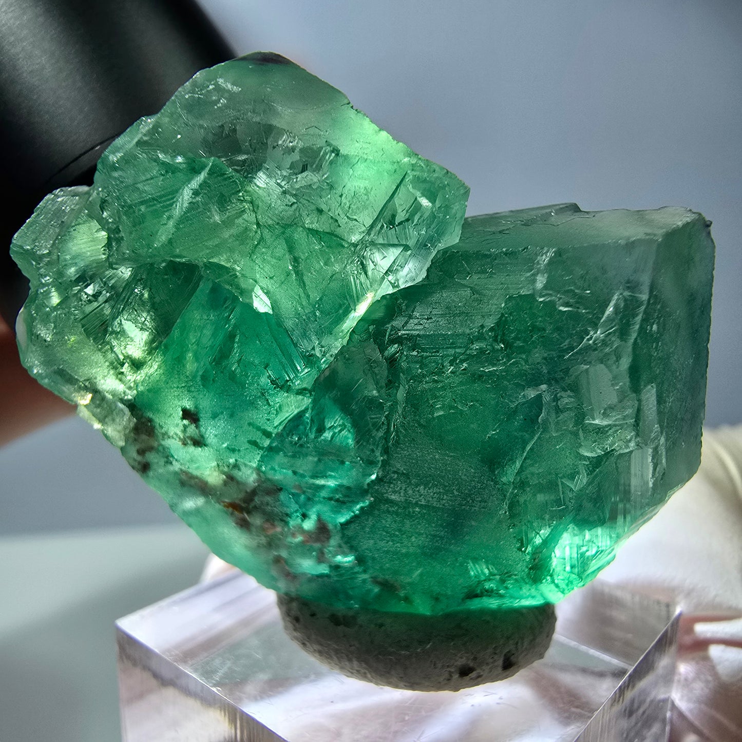 Seltene Phantom Fluorit Würfel Stufe, grün Okorusu, Namibia 40*28*20mm