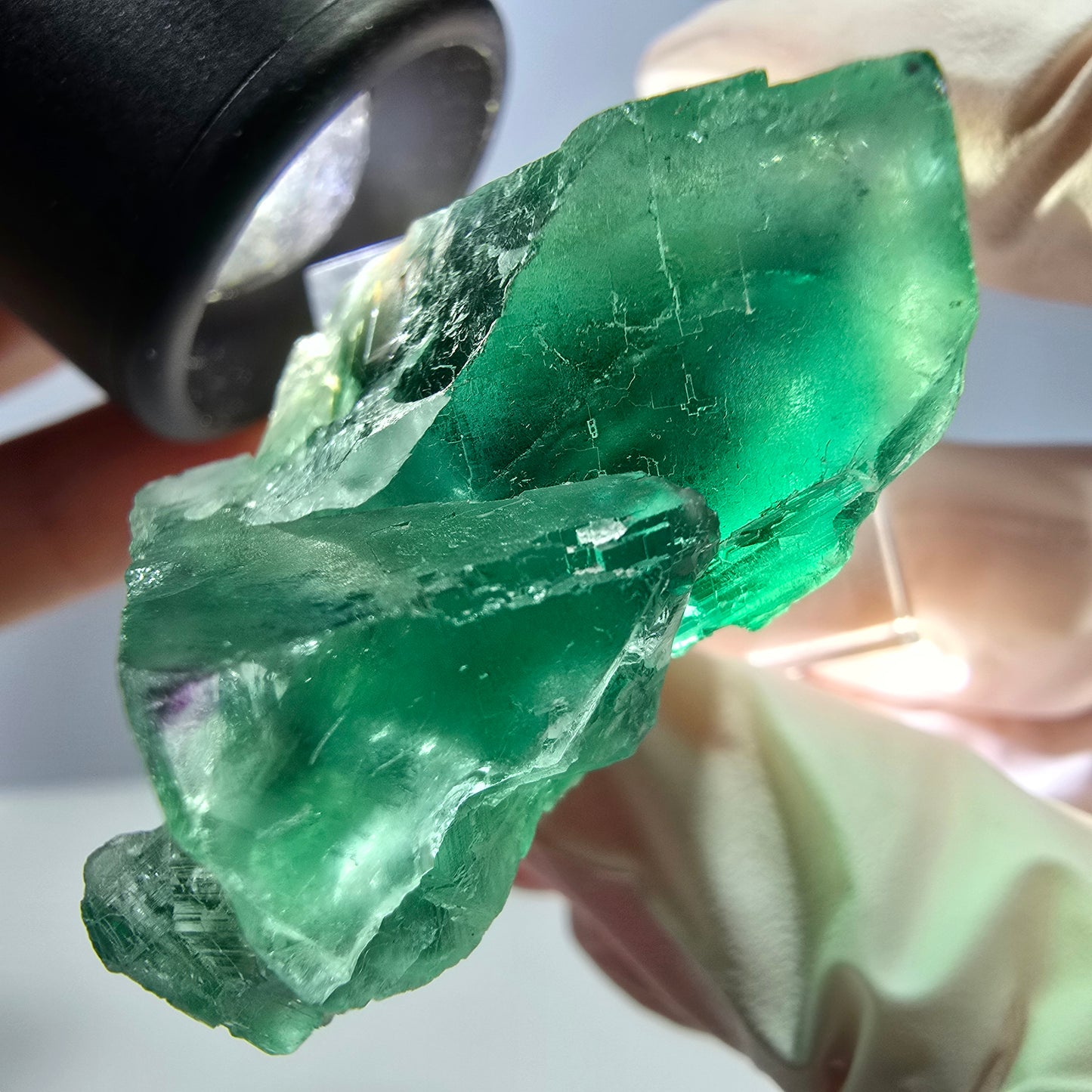 Seltene Phantom Fluorit Würfel Stufe, grün Okorusu, Namibia 40*28*20mm