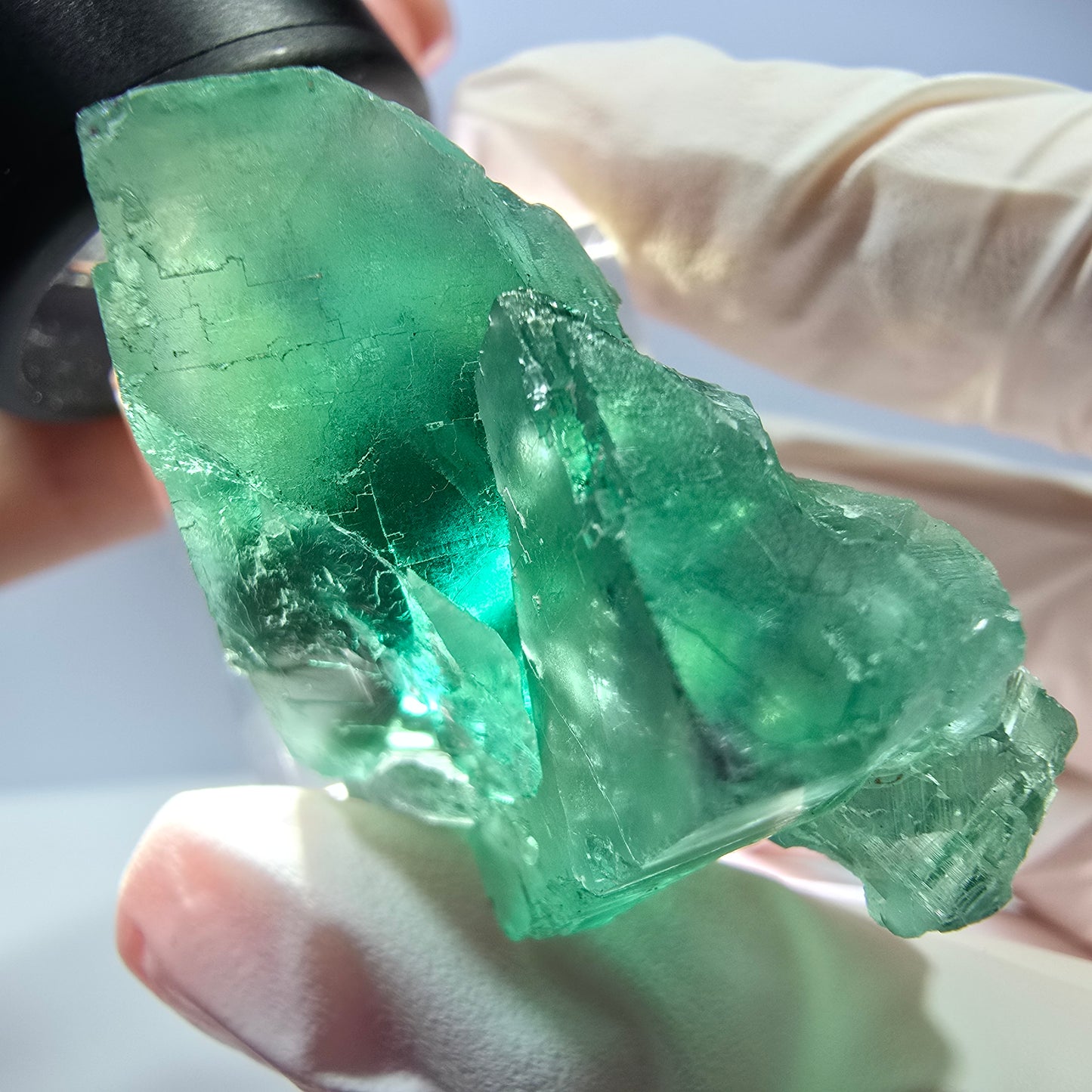 Seltene Phantom Fluorit Würfel Stufe, grün Okorusu, Namibia 40*28*20mm