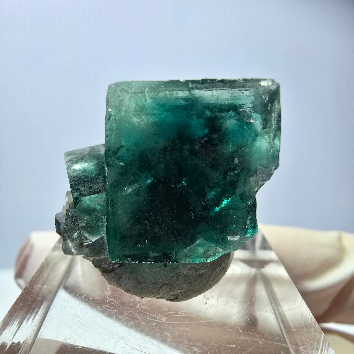 Seltene Phantom Fluorit Würfel Stufe, grün Okorusu, Namibia 23*19*15mm