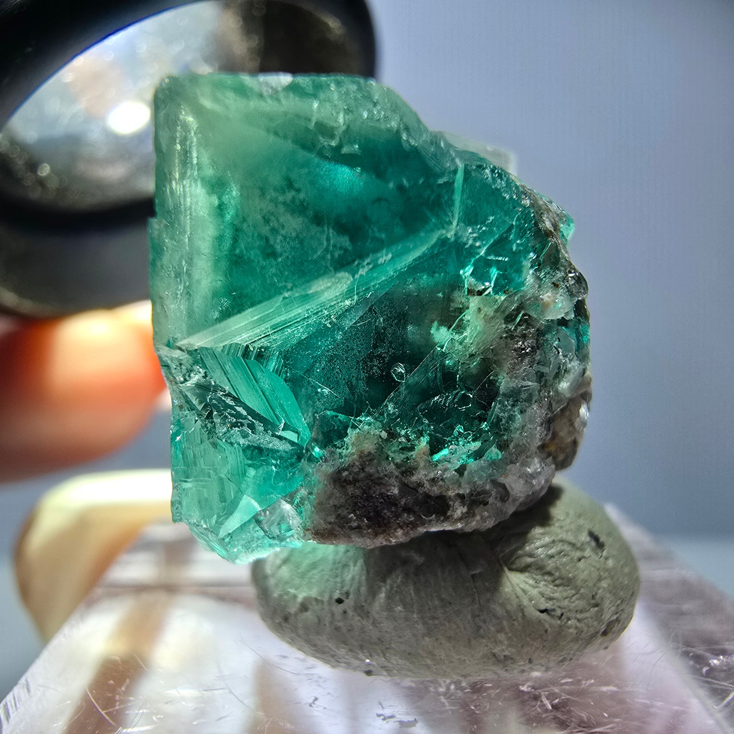 Seltene Phantom Fluorit Würfel Stufe, grün Okorusu, Namibia 23*19*15mm
