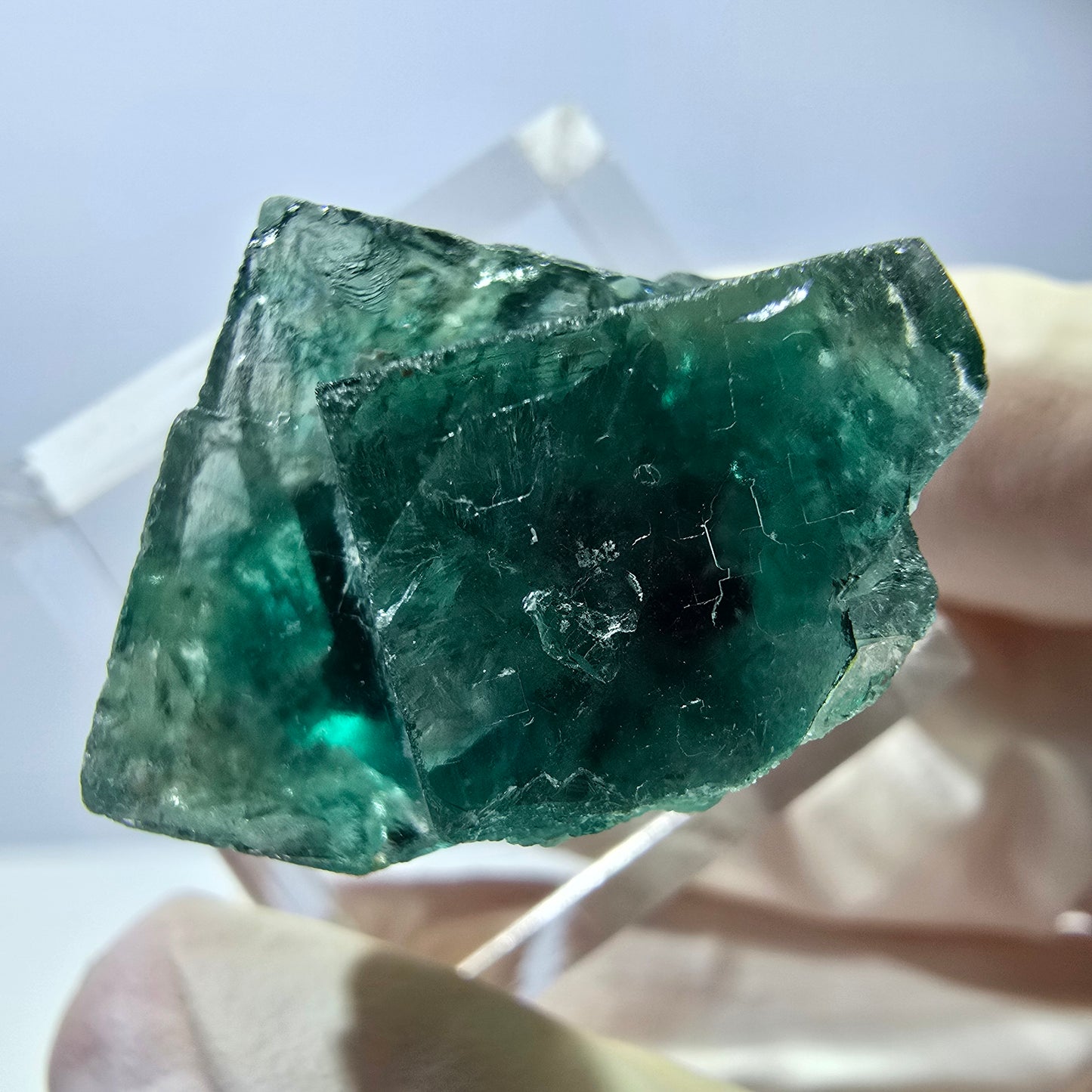 Phantom Fluorit Würfel Stufe, grün lila Okorusu, Namibia 27*19*18mm