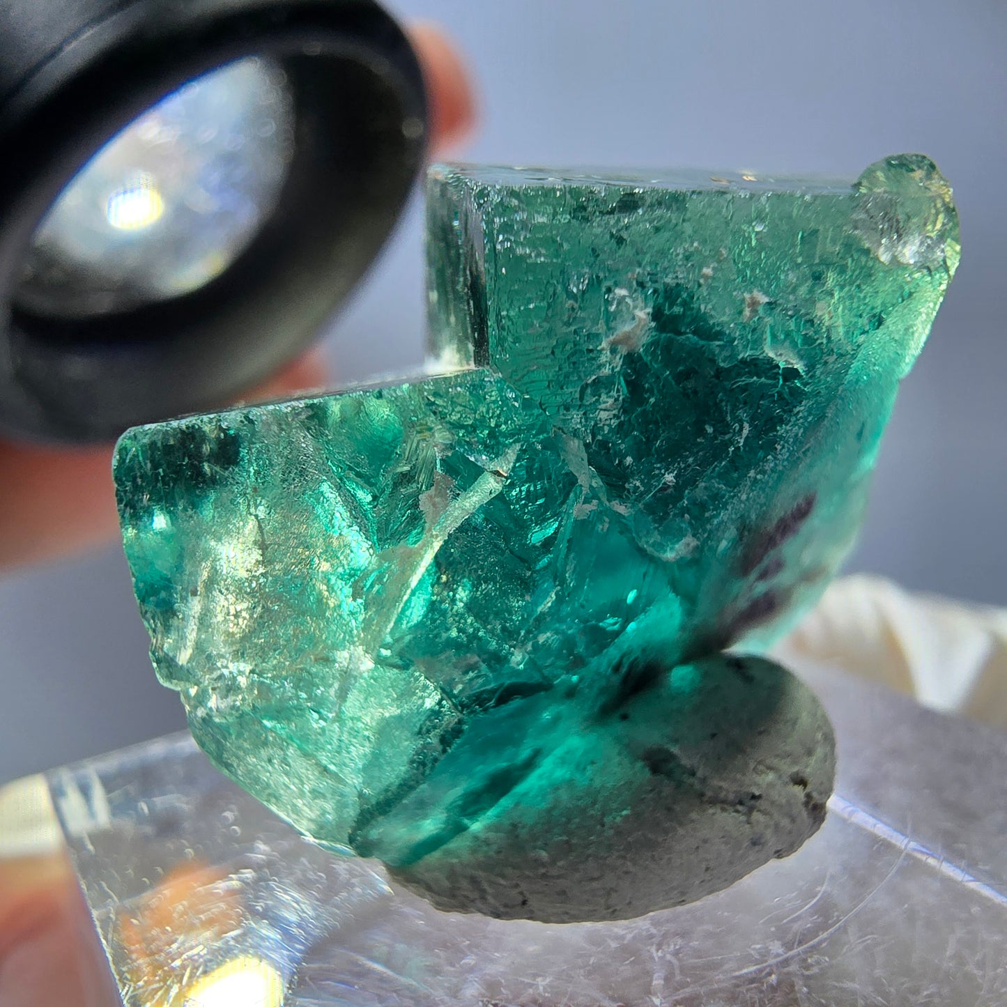 Phantom Fluorit Würfel Stufe, grün lila Okorusu, Namibia 27*19*18mm