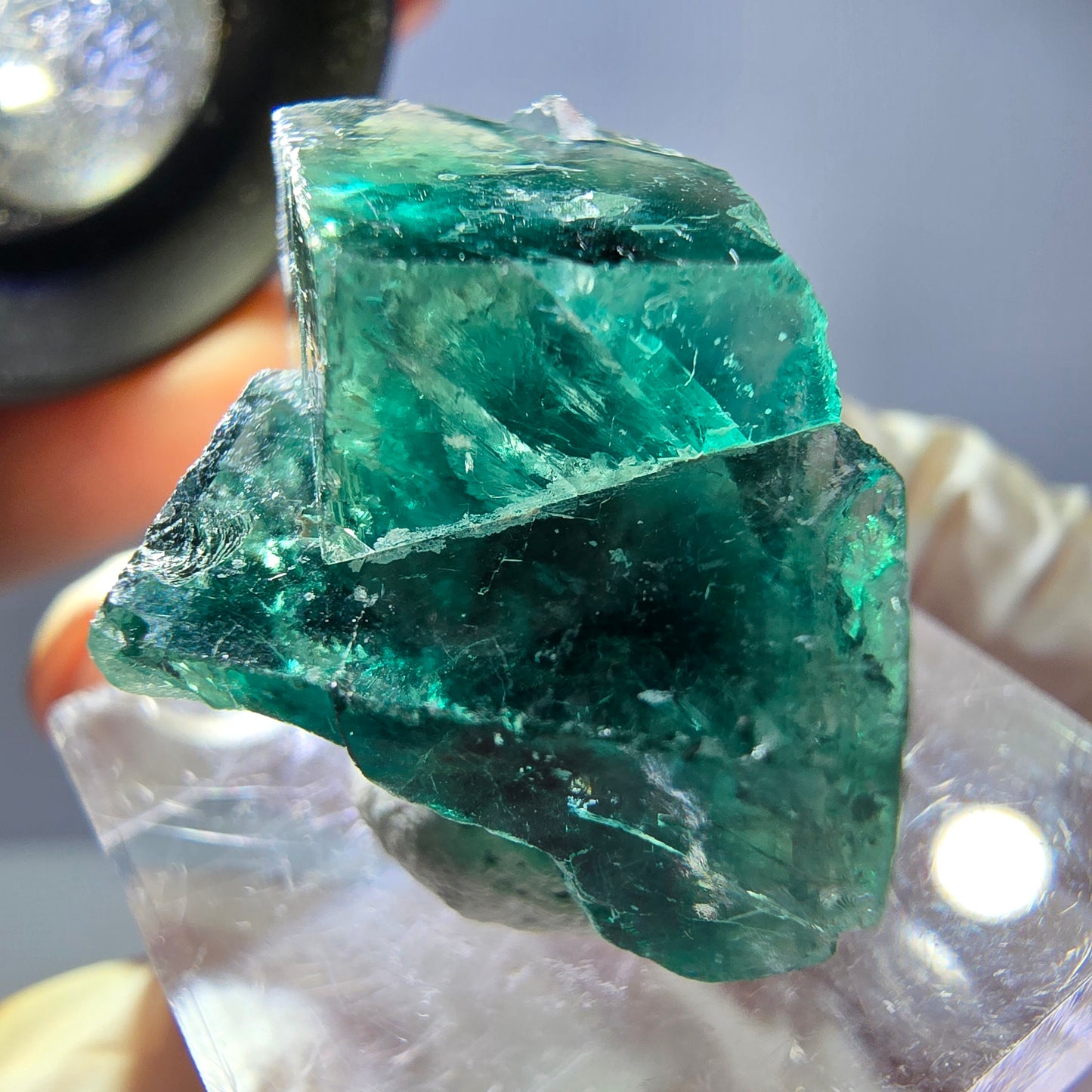 Phantom Fluorit Würfel Stufe, grün lila Okorusu, Namibia 27*19*18mm