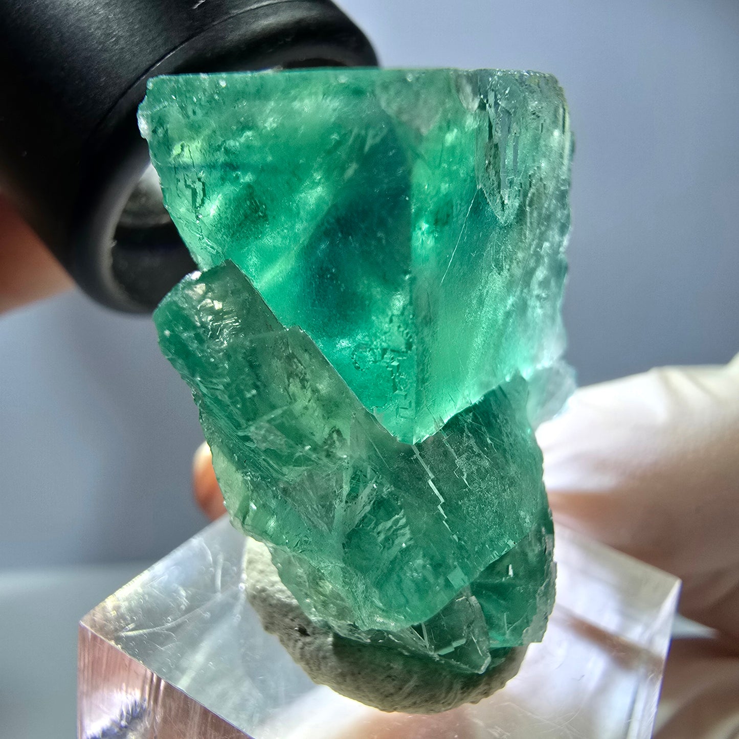 Rare spécimen de cube de fluorite fantôme, vert Okorusu, Namibie 34 x 29 x 21 mm
