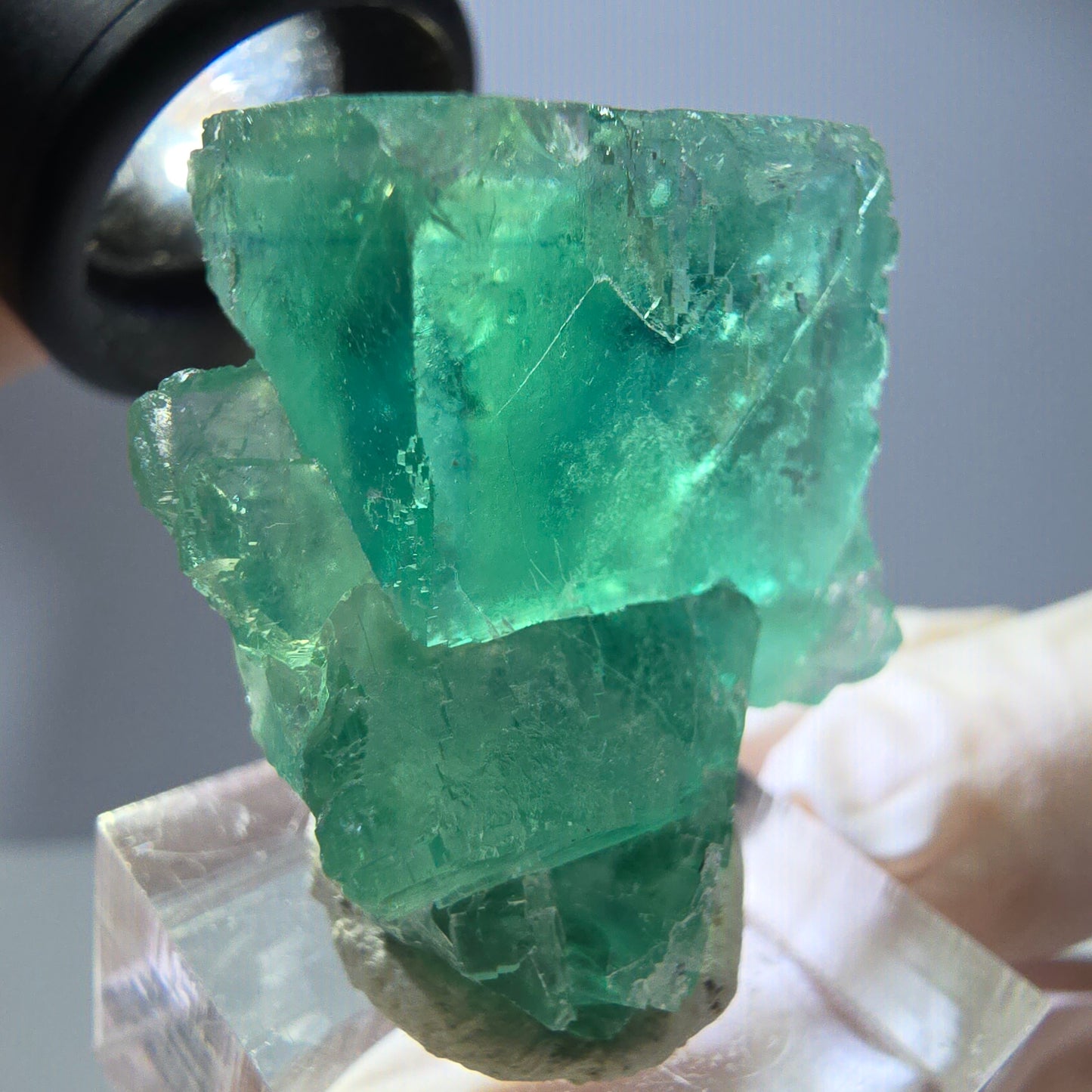 Rare spécimen de cube de fluorite fantôme, vert Okorusu, Namibie 34 x 29 x 21 mm