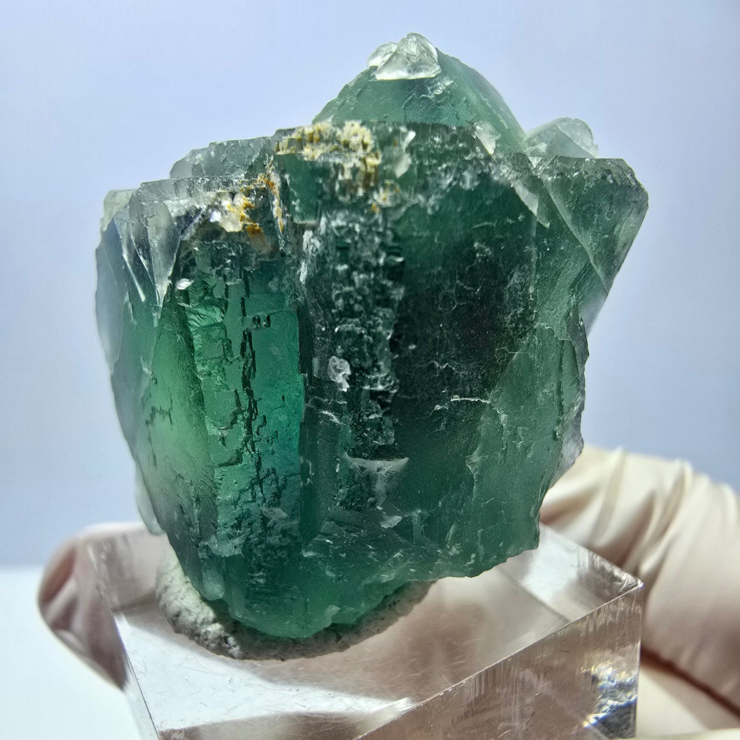 Seltene Phantom Fluorit Würfel Stufe, grün Okorusu, Namibia 41*37+21mm