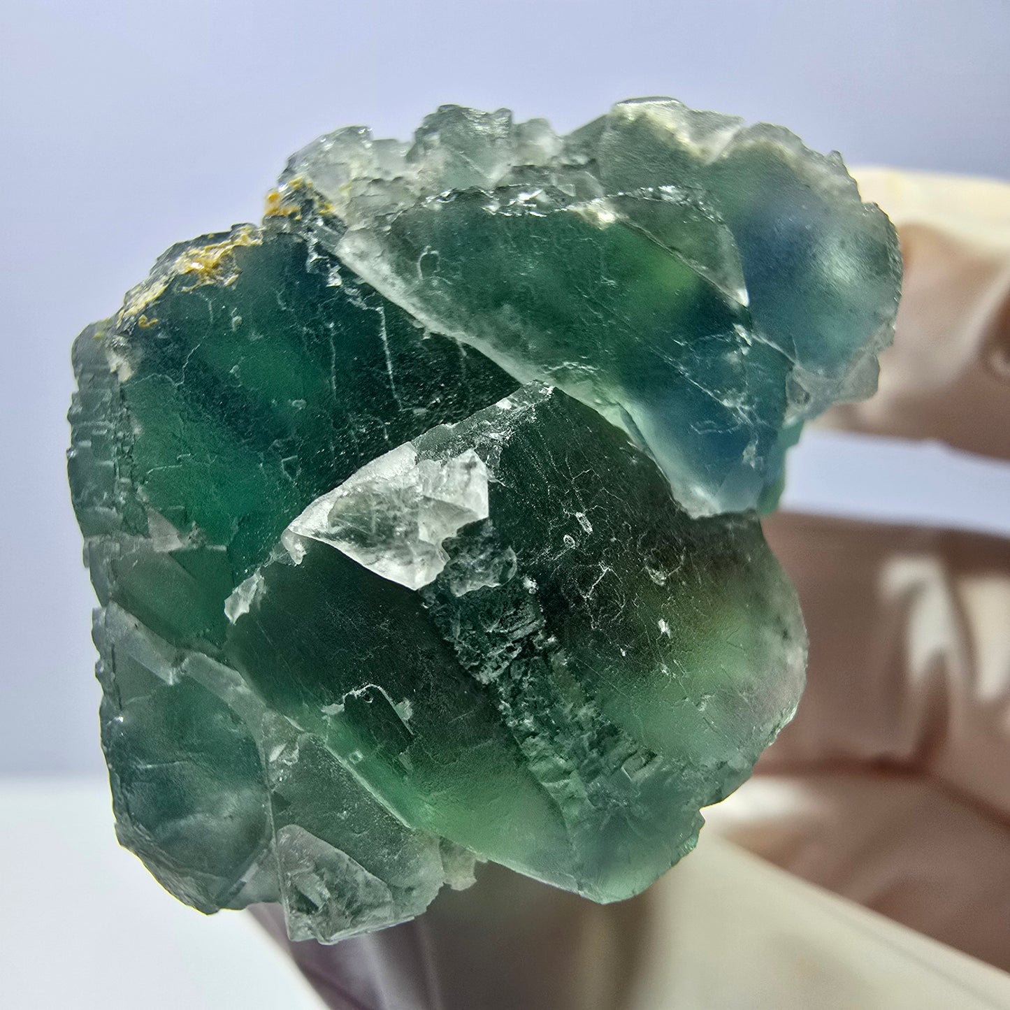Seltene Phantom Fluorit Würfel Stufe, grün Okorusu, Namibia 41*37+21mm