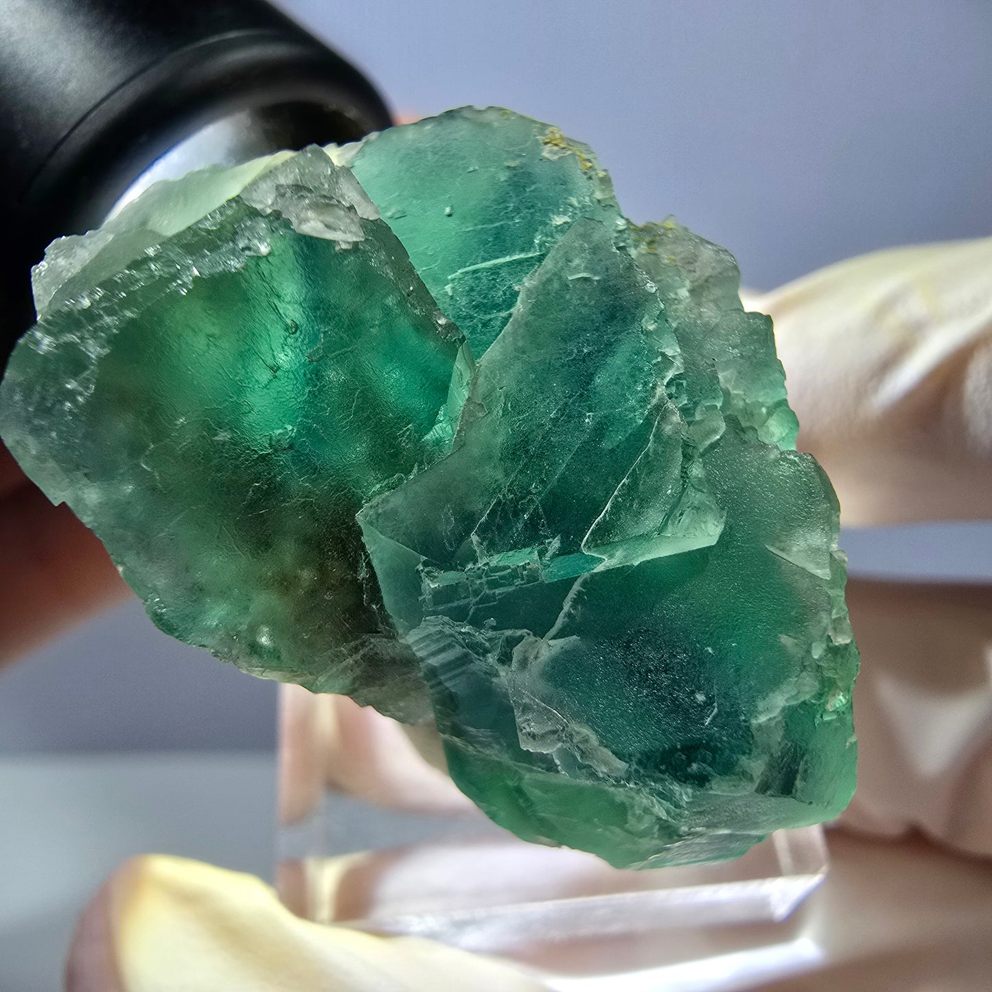Seltene Phantom Fluorit Würfel Stufe, grün Okorusu, Namibia 41*37+21mm