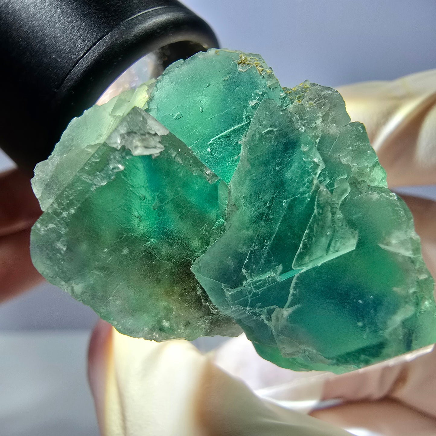Seltene Phantom Fluorit Würfel Stufe, grün Okorusu, Namibia 41*37+21mm