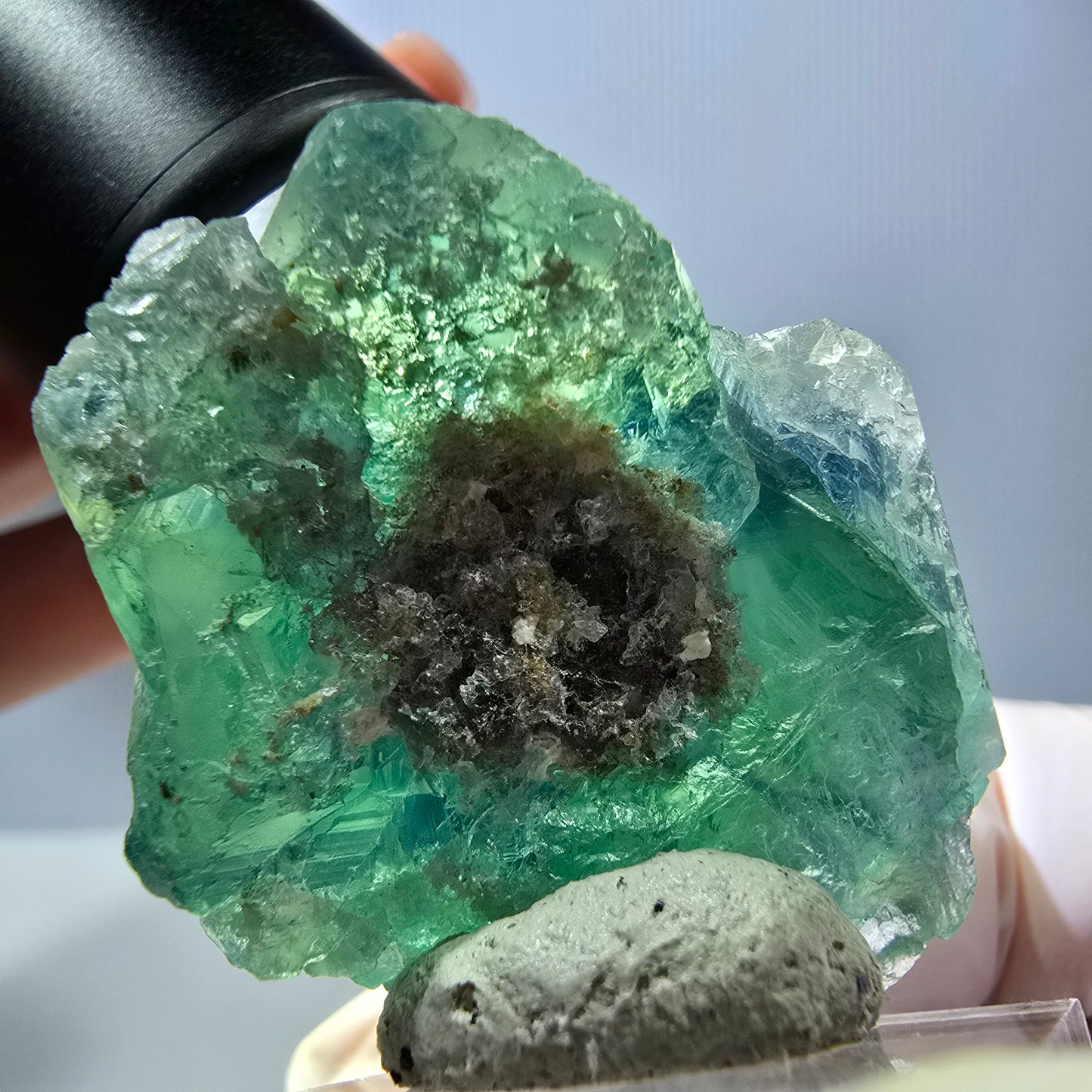 Seltene Phantom Fluorit Würfel Stufe, grün Okorusu, Namibia 41*37+21mm